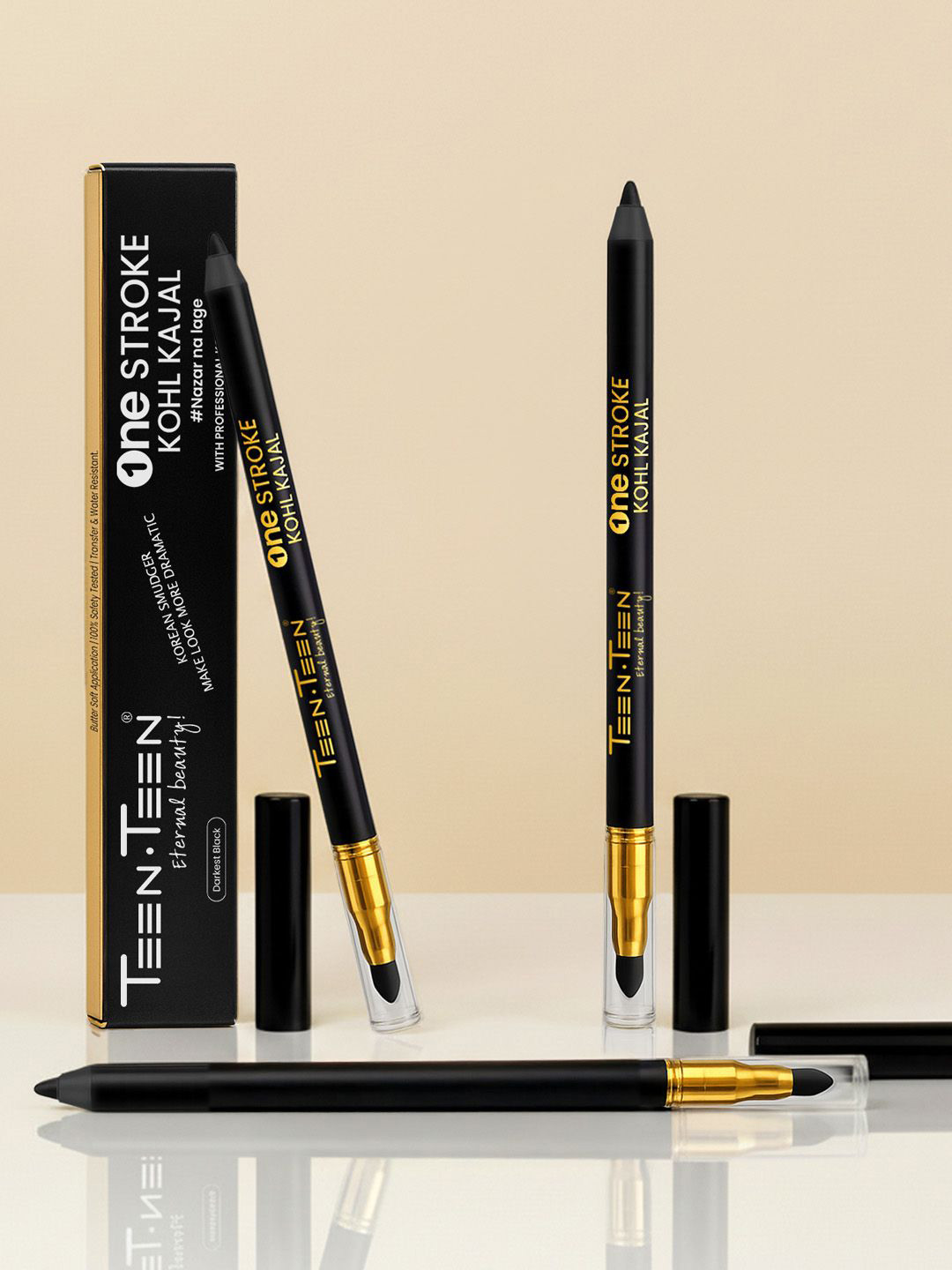 TEEN TEEN COSMETICS One Stroke Waterproof Kohl Kajal - Black