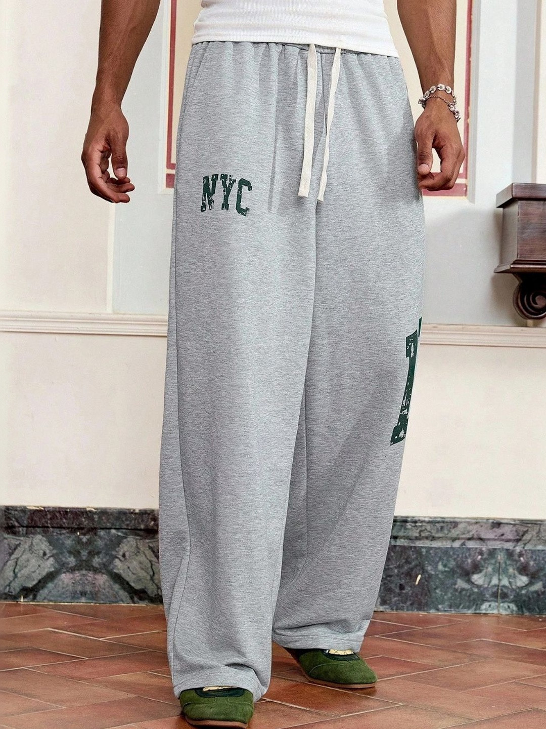 Cloth N code Men Printed Oversized Fit NYC Typograpghy Track Pant
