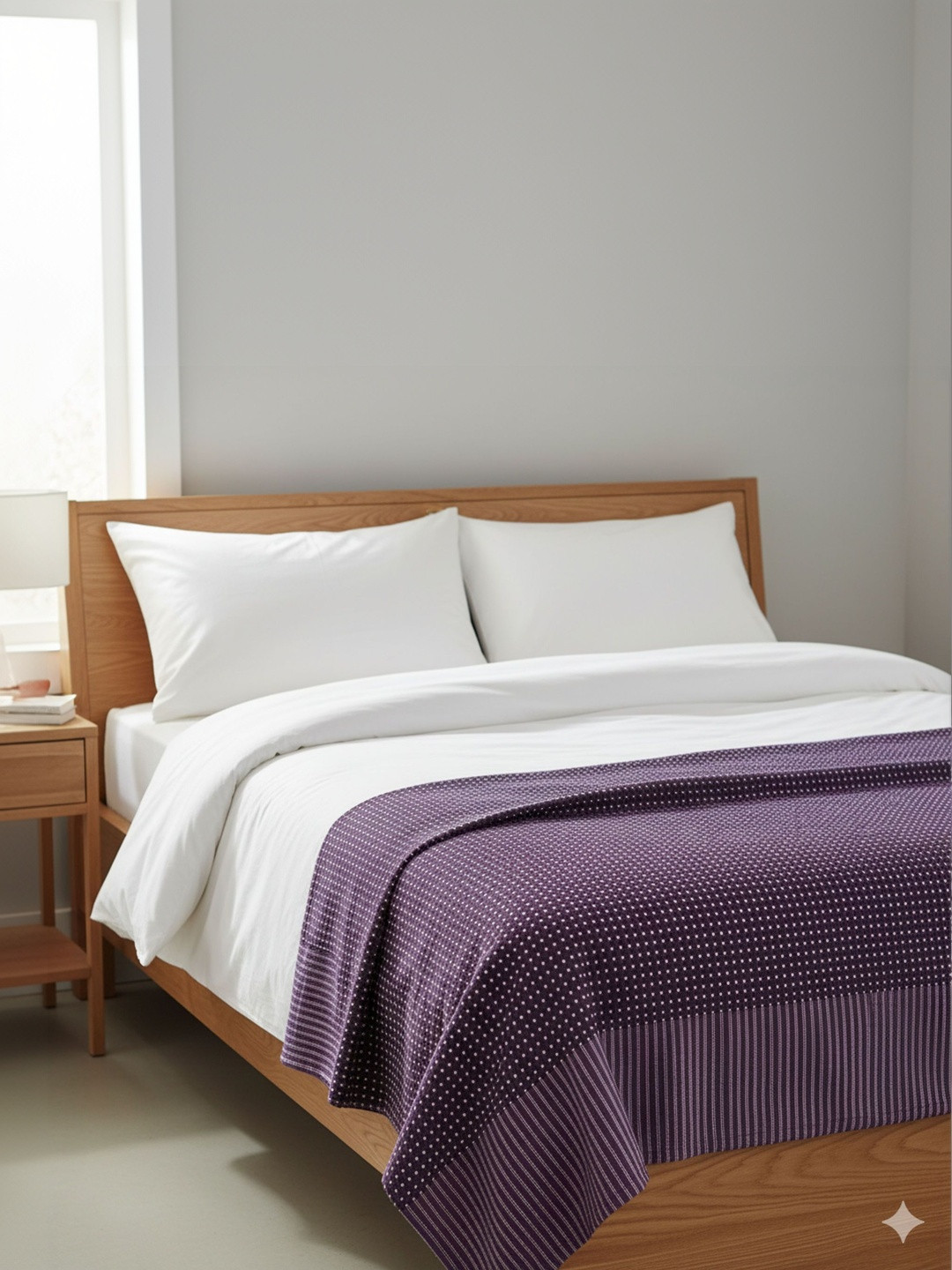 Tharunsha Elite Geometric Pattern Pure Cotton Reversible AC Room 150 GSM Blanket