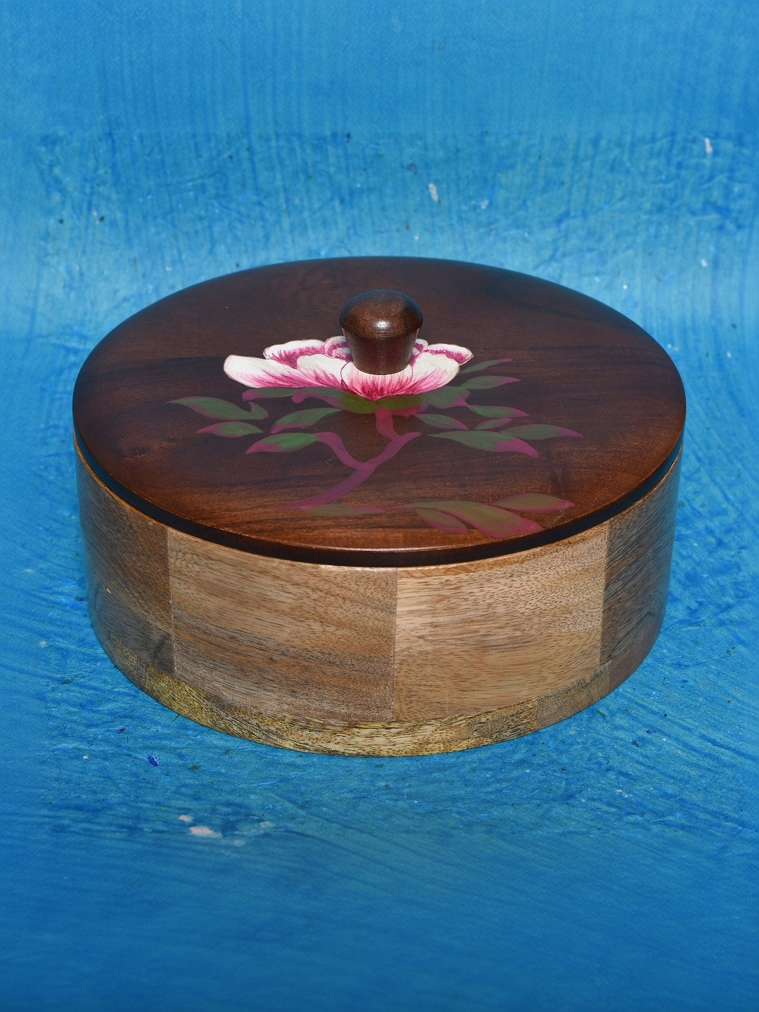 Zunaldo Floral Printed Wooden 8 Inch Large Roti Box