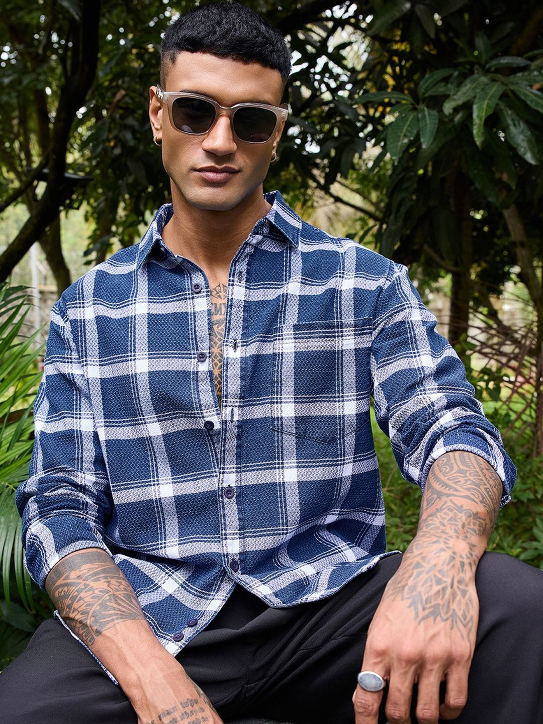 Bewakoof Men Tartan Checks Checked Casual Shirt