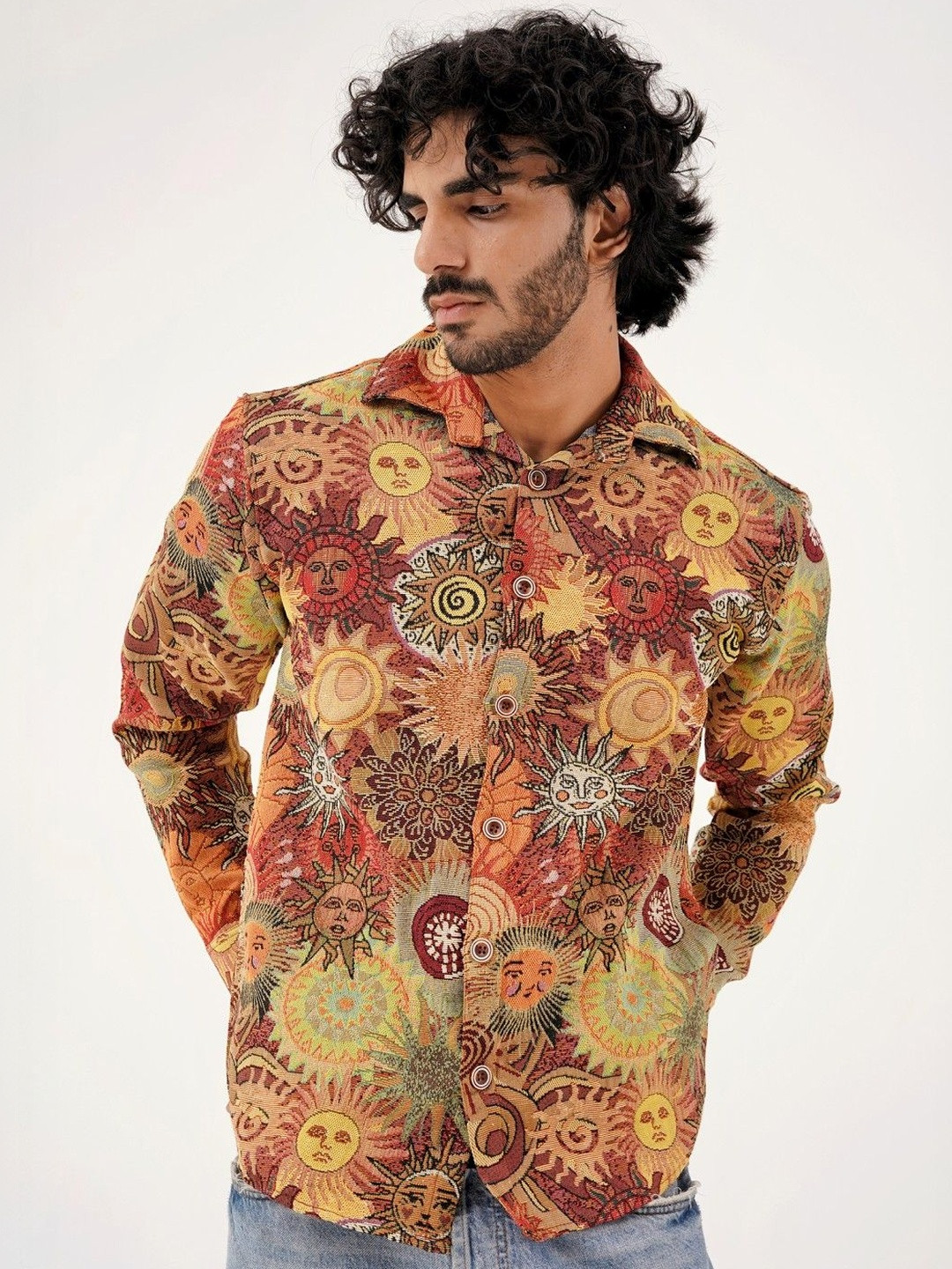 Clazzey Men Solar Symphony Printed Shackets