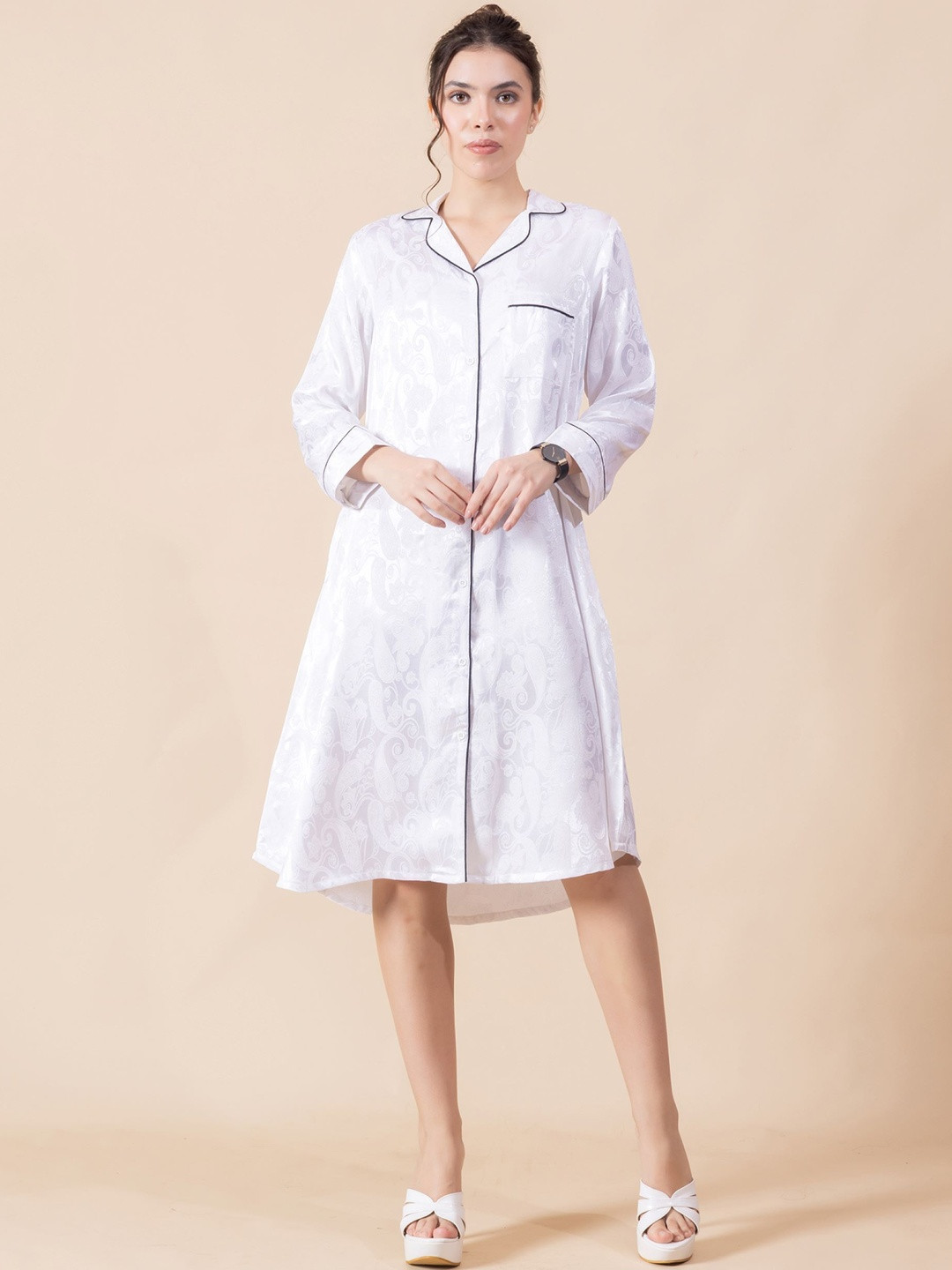 Madhuni Satin Shirt Dress