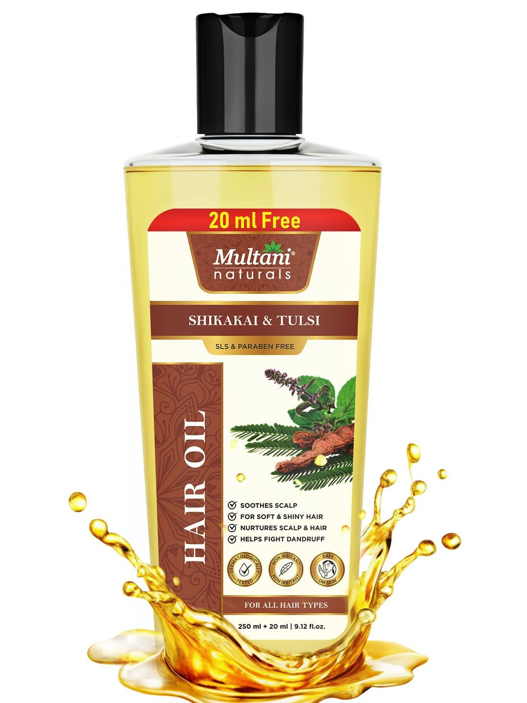 Multani Naturals Shikakai & Tulsi Hair Oil - 270 ml