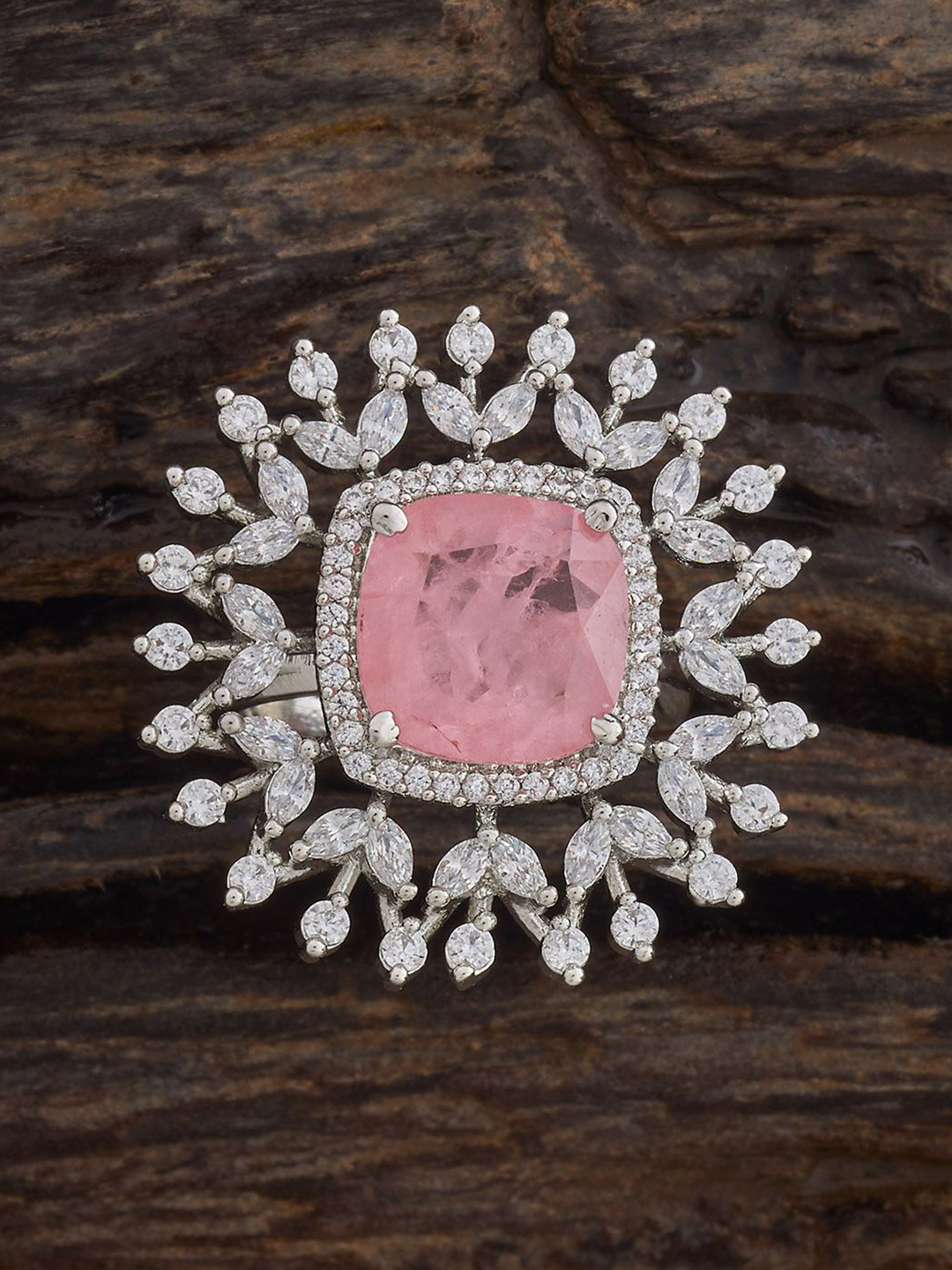 Kushal's Fashion Jewellery Gold Plated Zircon Embellished Bridal Circular Half Hoops