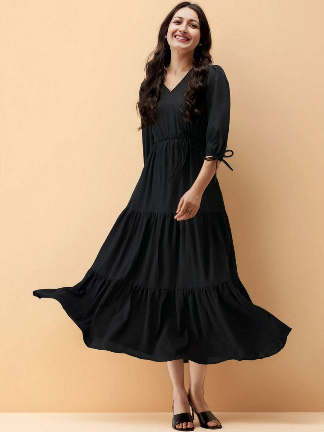 all about you Crepe A-Line Midi Dress