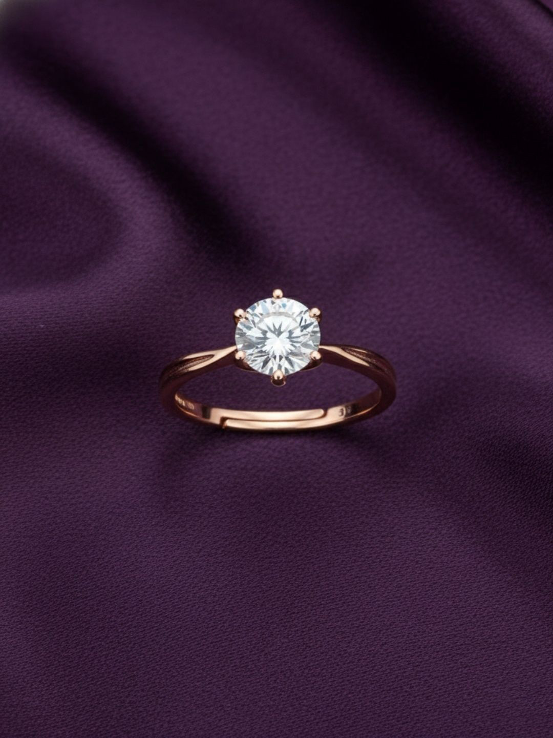 RACHIVA Rose Gold-Plated Cubic Zirconia Ring