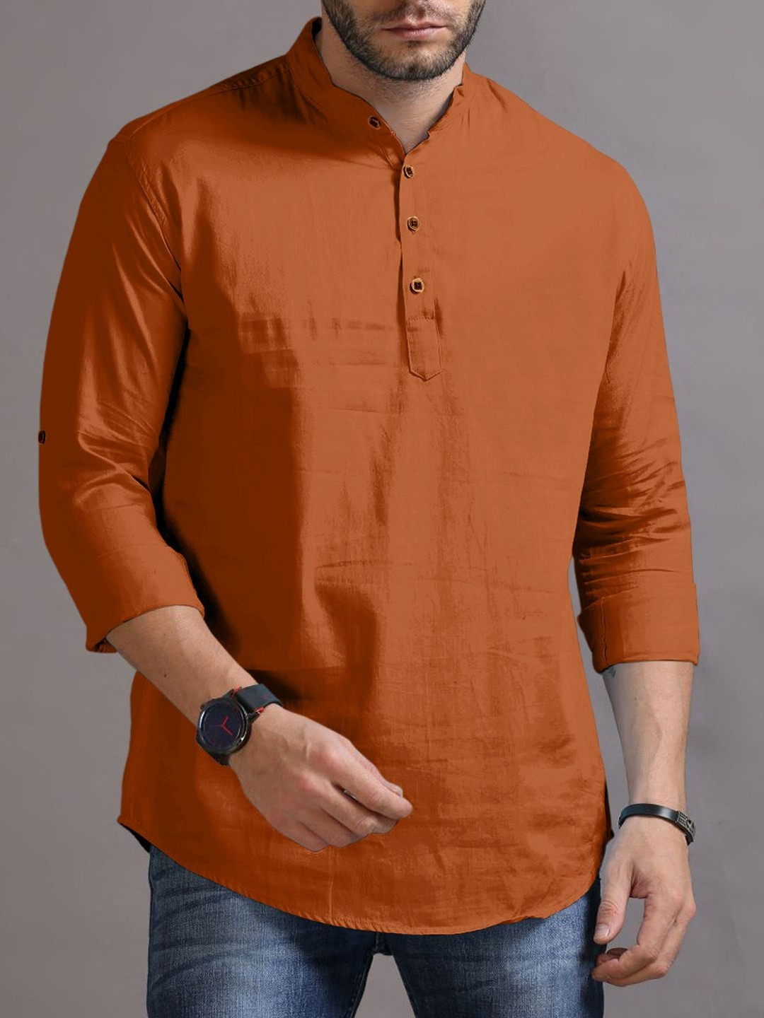 ZELINCO Men Thread Work Kurta