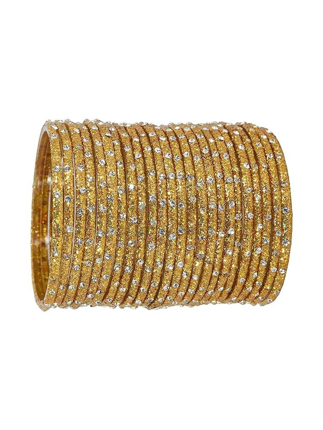 SD Star Gold Glass Artificial Stones & Beads Bangle