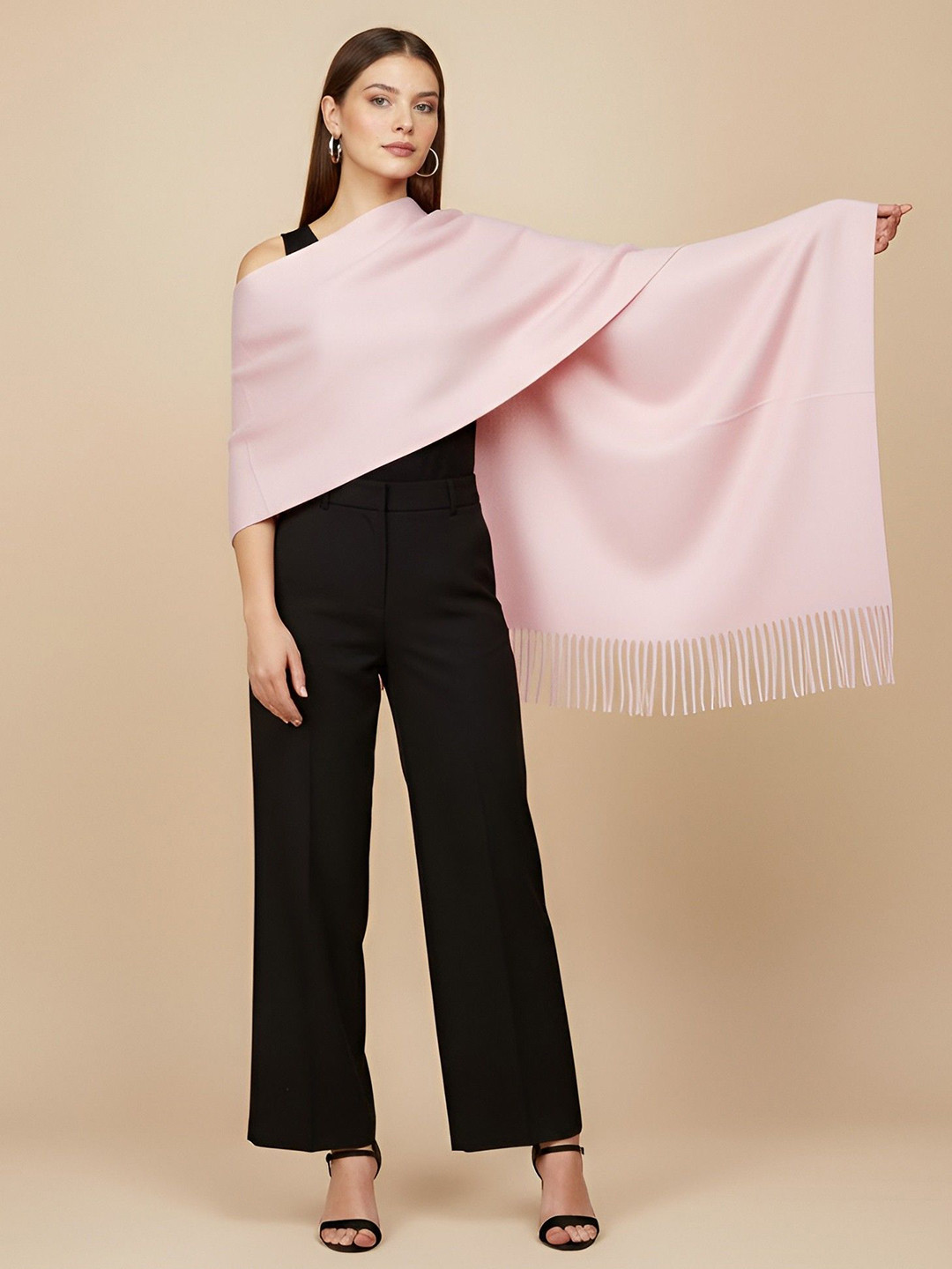 MUFFLY Women Stole With Fringe Detailing