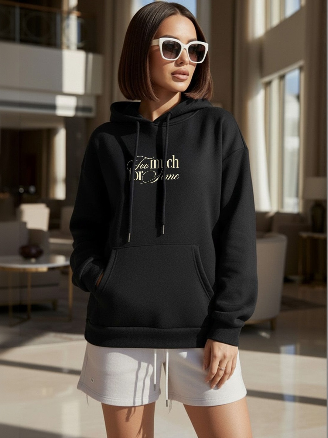 JUNEBERRY Oversized Junberry Graphic Longline Hoodie
