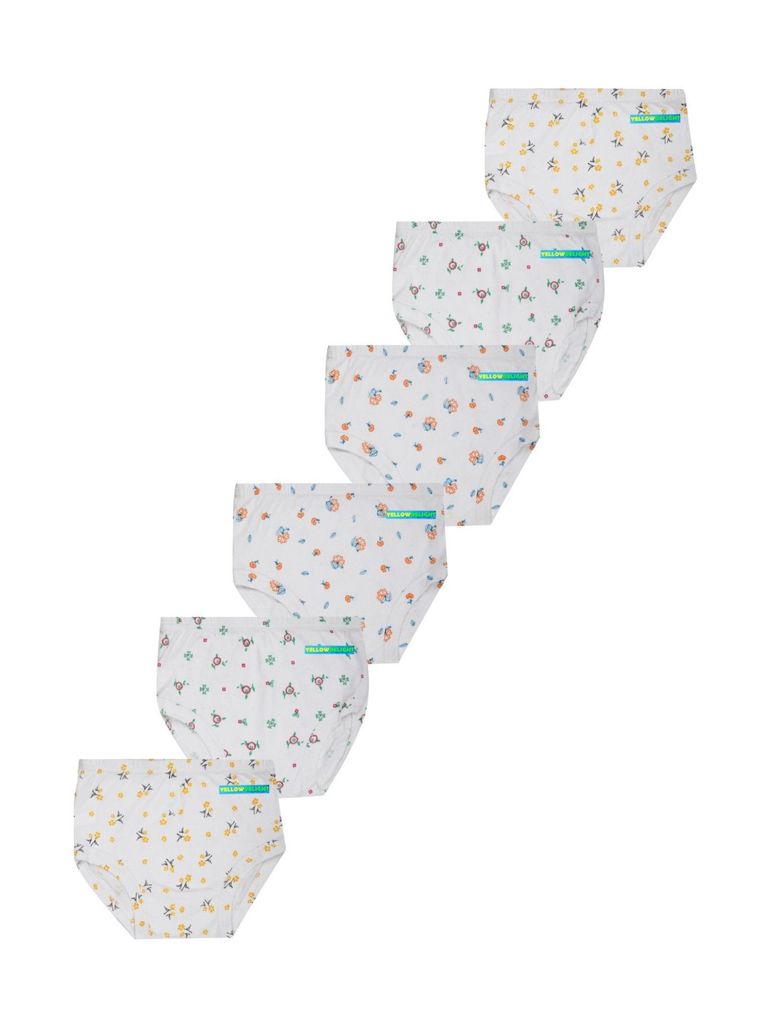 VIRUKSHAM Infant Girls Pack of 6 Printed Cotton Mid-Rise Hipster Briefs