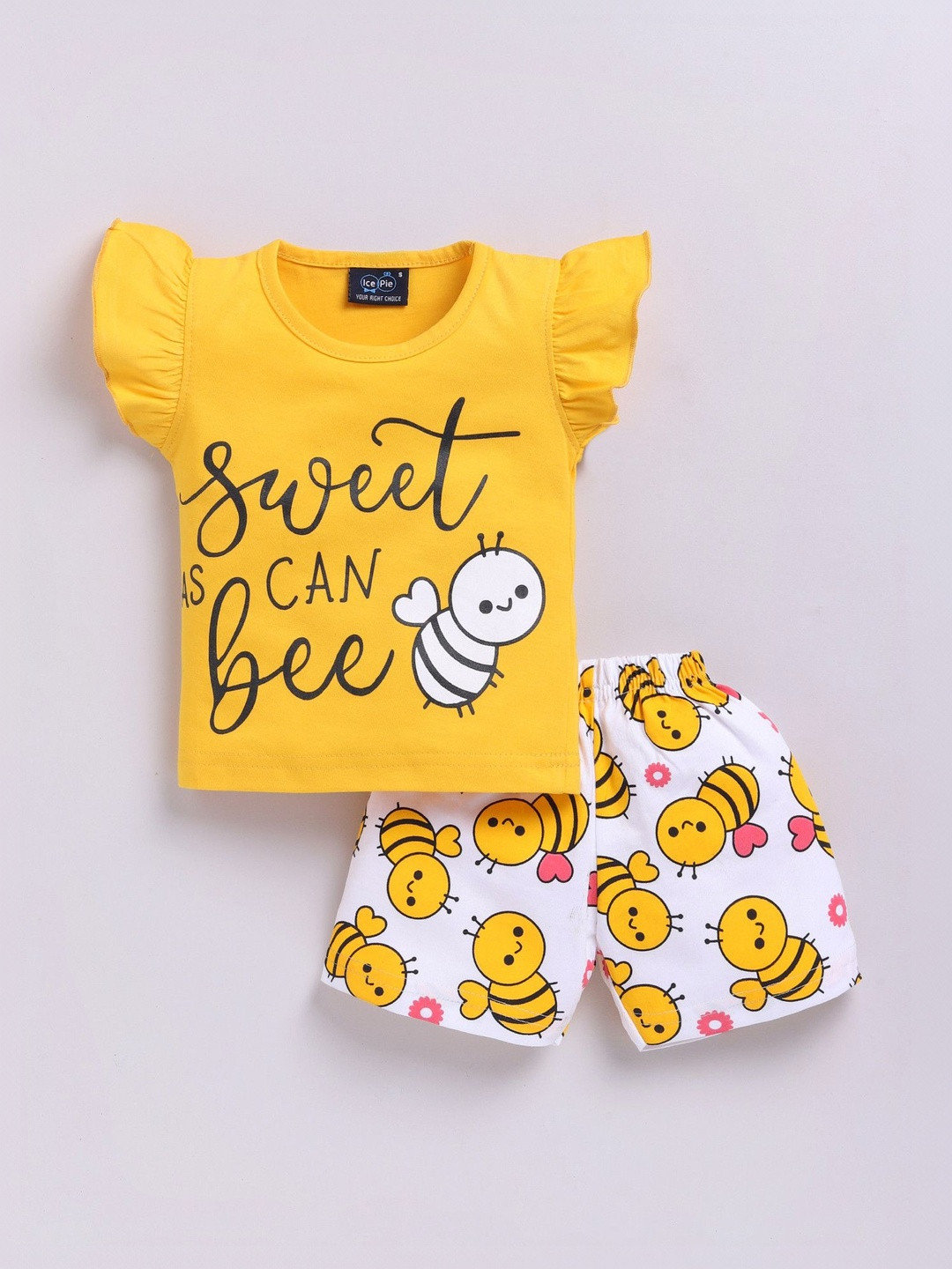 IcePie Girls Printed T-shirt with Shorts