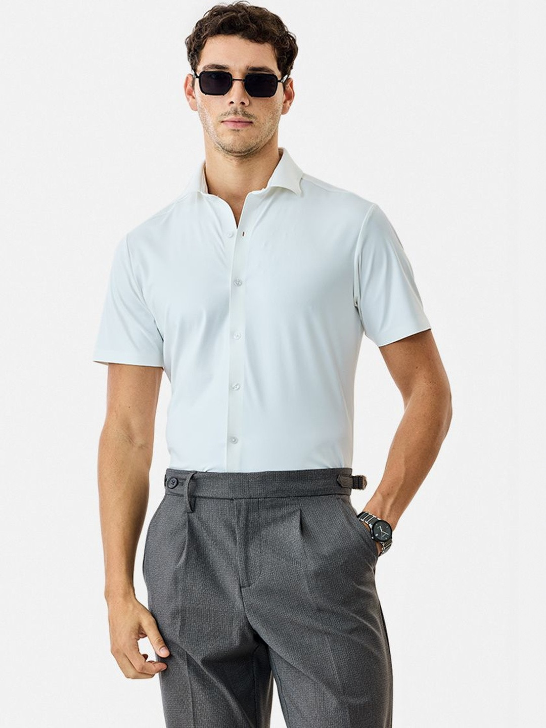 Snitch Technical Nylon Short Sleeves Slim Fit Shirt