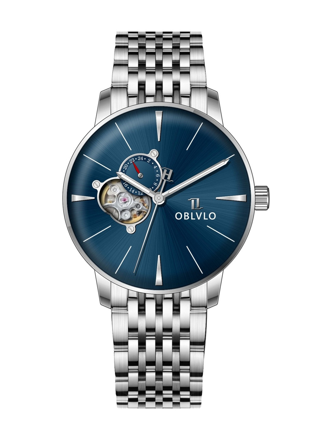 oblvlo Men Bracelet Style Analogue Multi Function Automatic Motion Powered Watch NM-YRBL-2