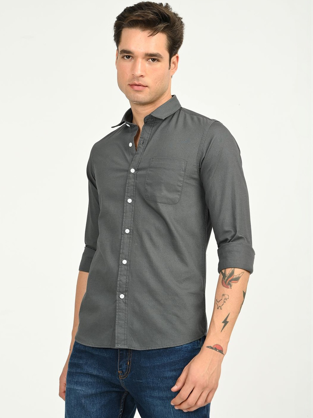 Native Bull Men Classic Slim Fit Casual Shirt