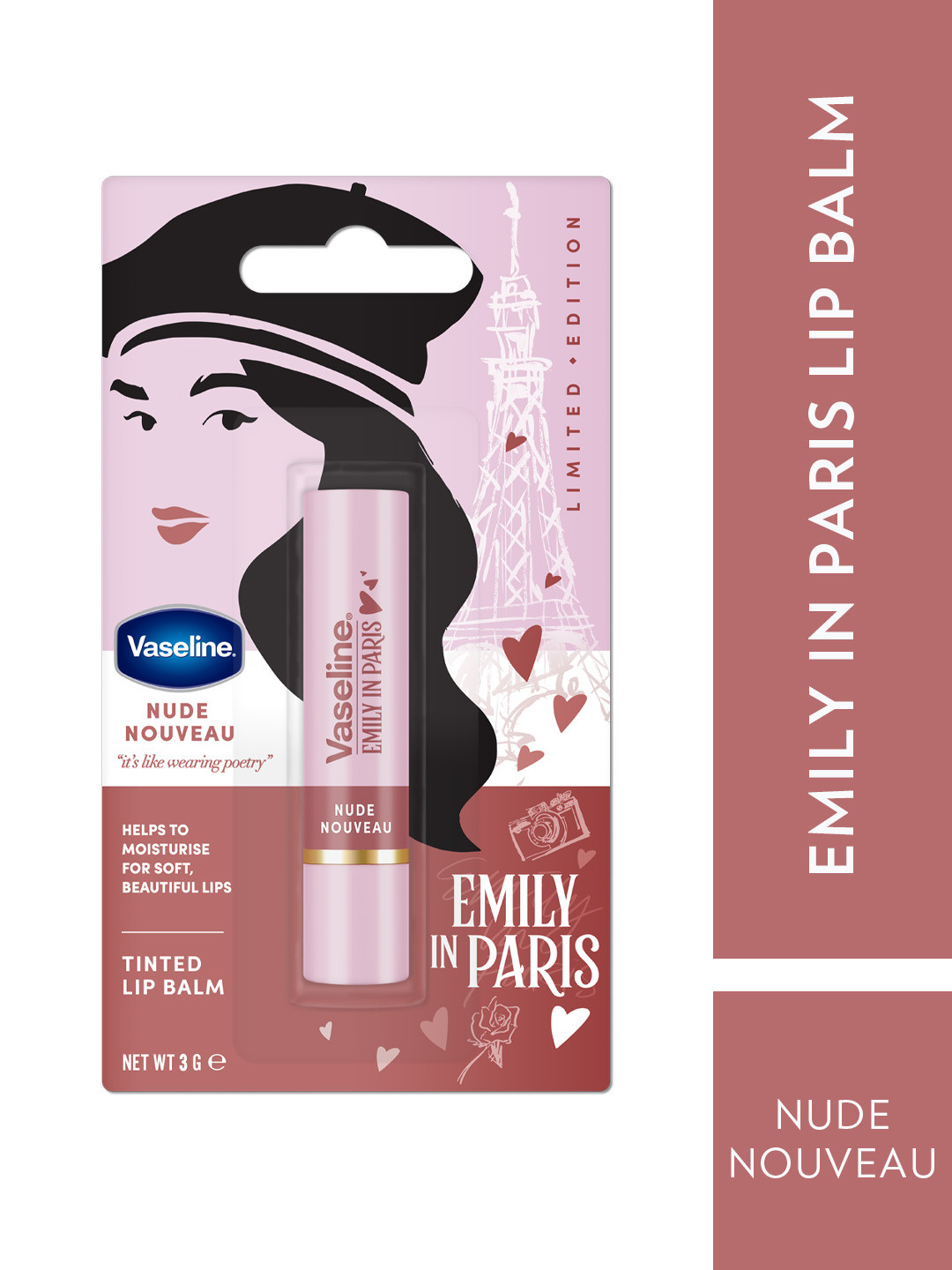 Vaseline Emily in Paris Limited Edition Tinted Lip Balm Stick 3g - Nude Nouveau