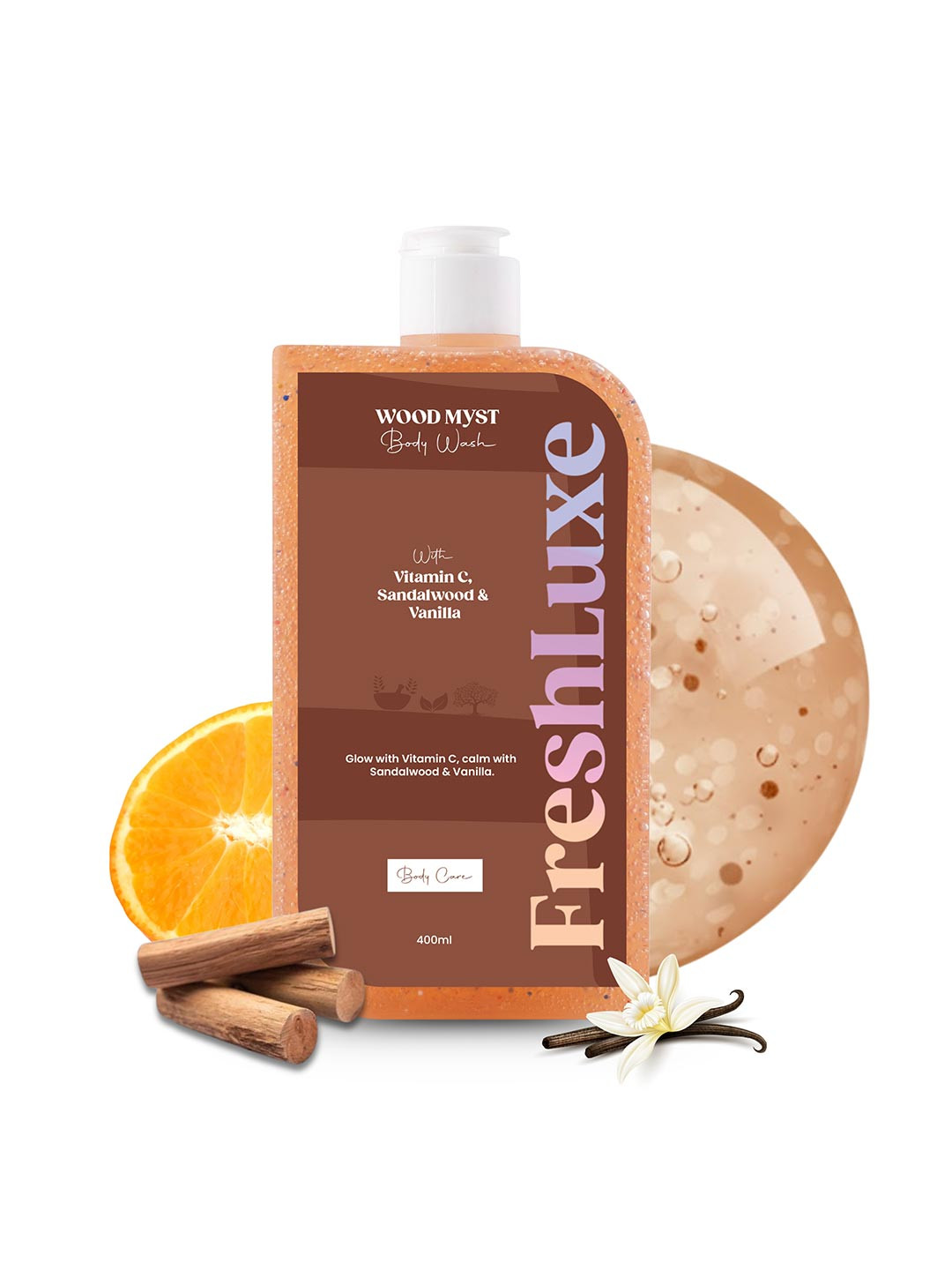 Freshluxe Wood Myst Body Wash With Vitamin C For Deep Cleansing - 400 ml