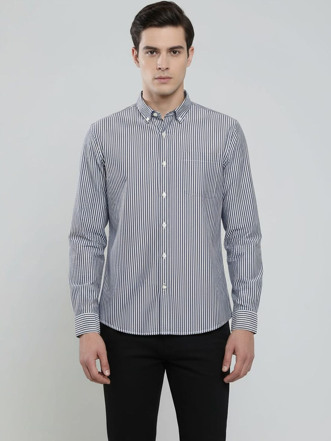 UNIQSOME Men Classic Striped Casual Shirt