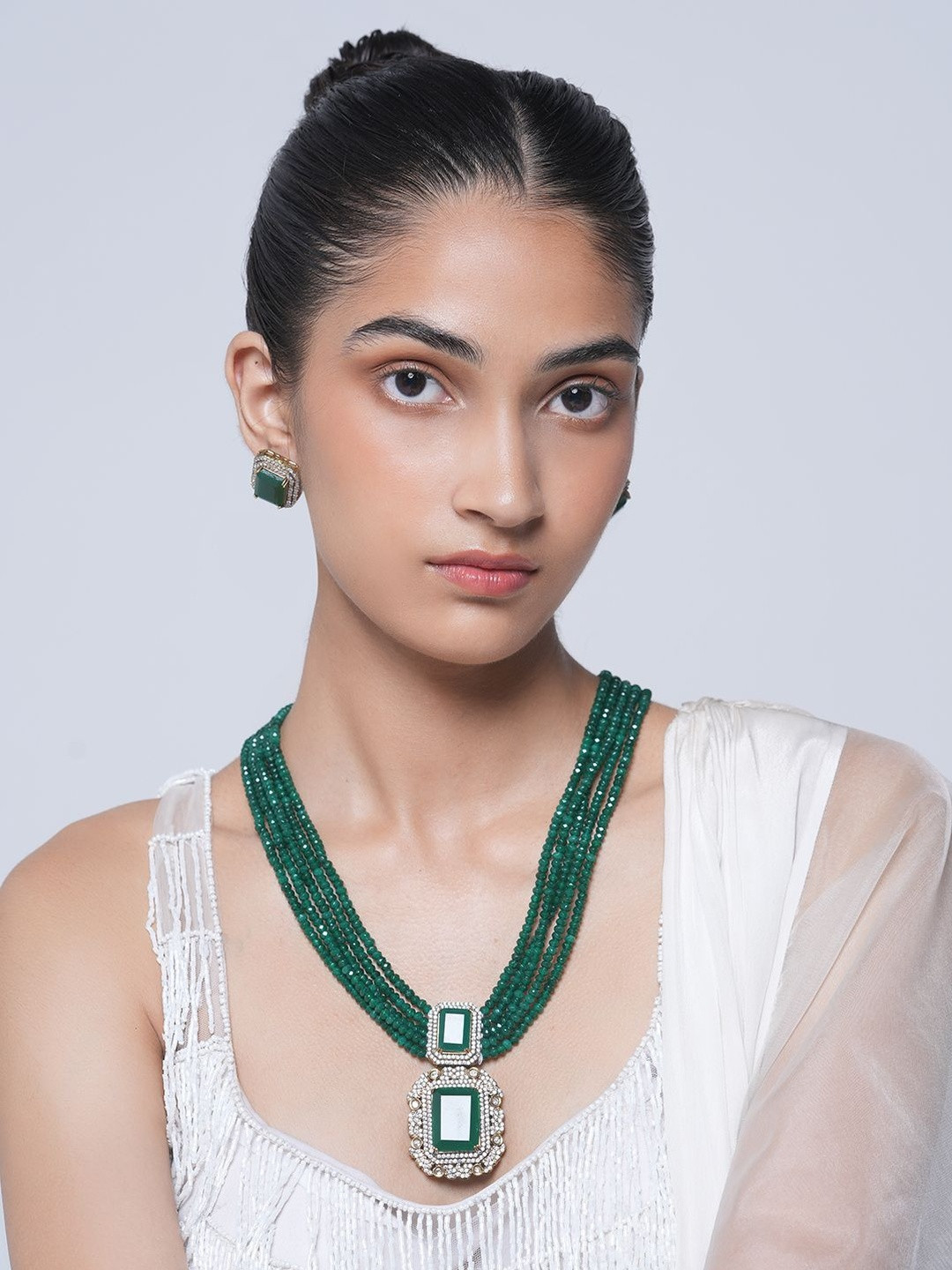 CAO Jewellery Women Big Stone Pendant Set