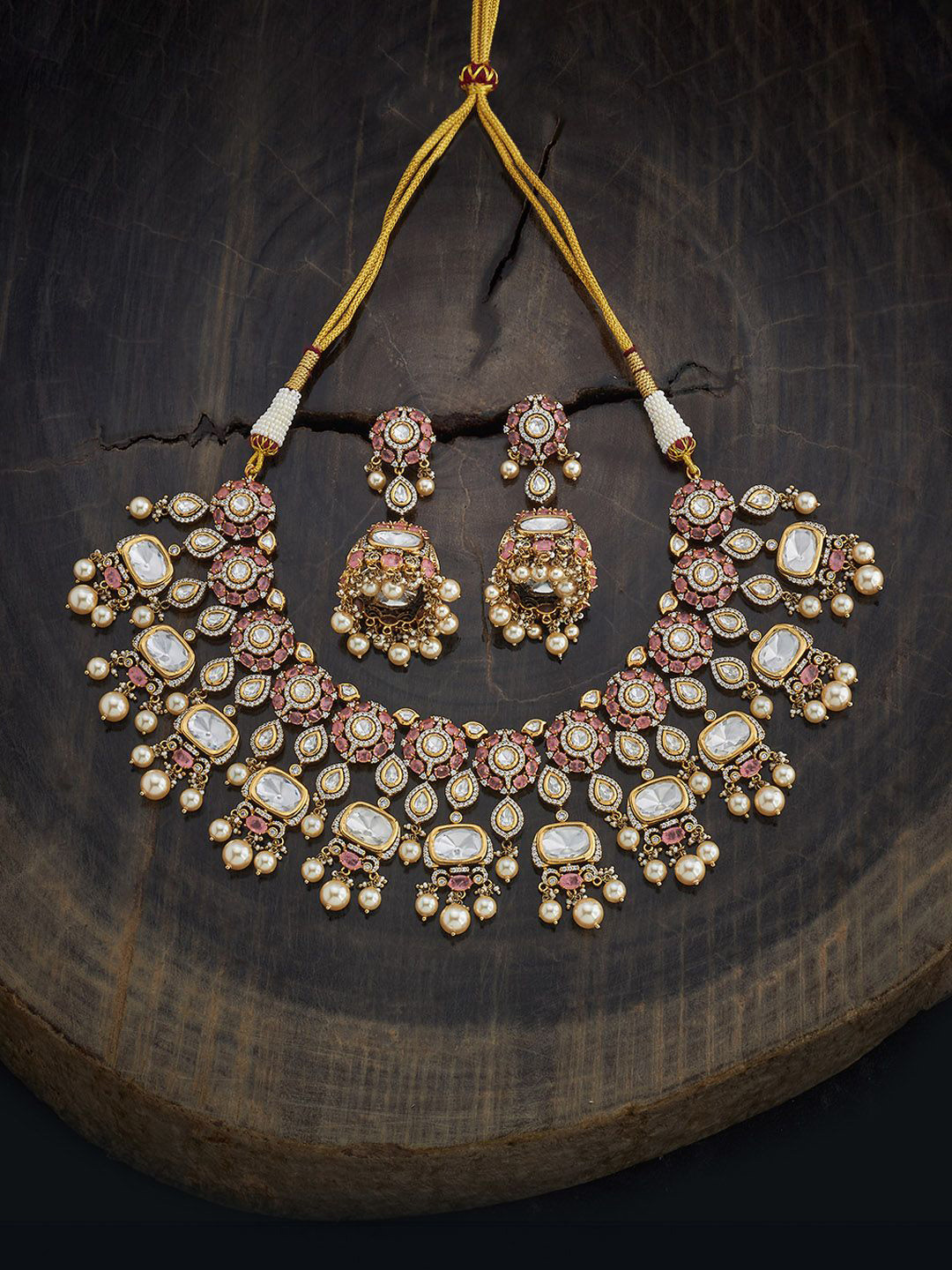 Kushal's Fashion Jewellery Victorian-Plated Kundan & Cubic Zirconia-Studded Jewellery Set