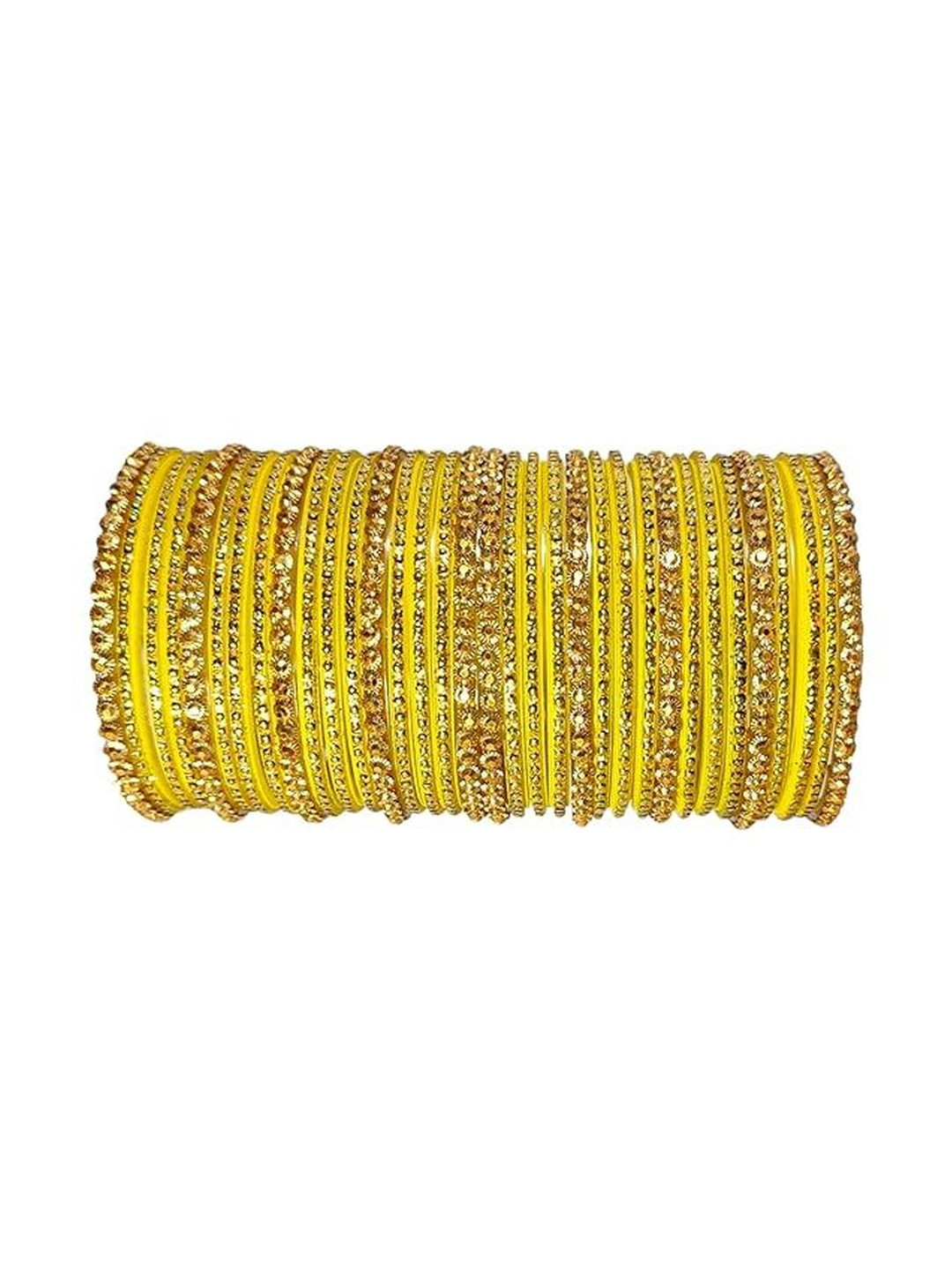 SD Star Yellow Glass Artificial Stones & Beads Bangle