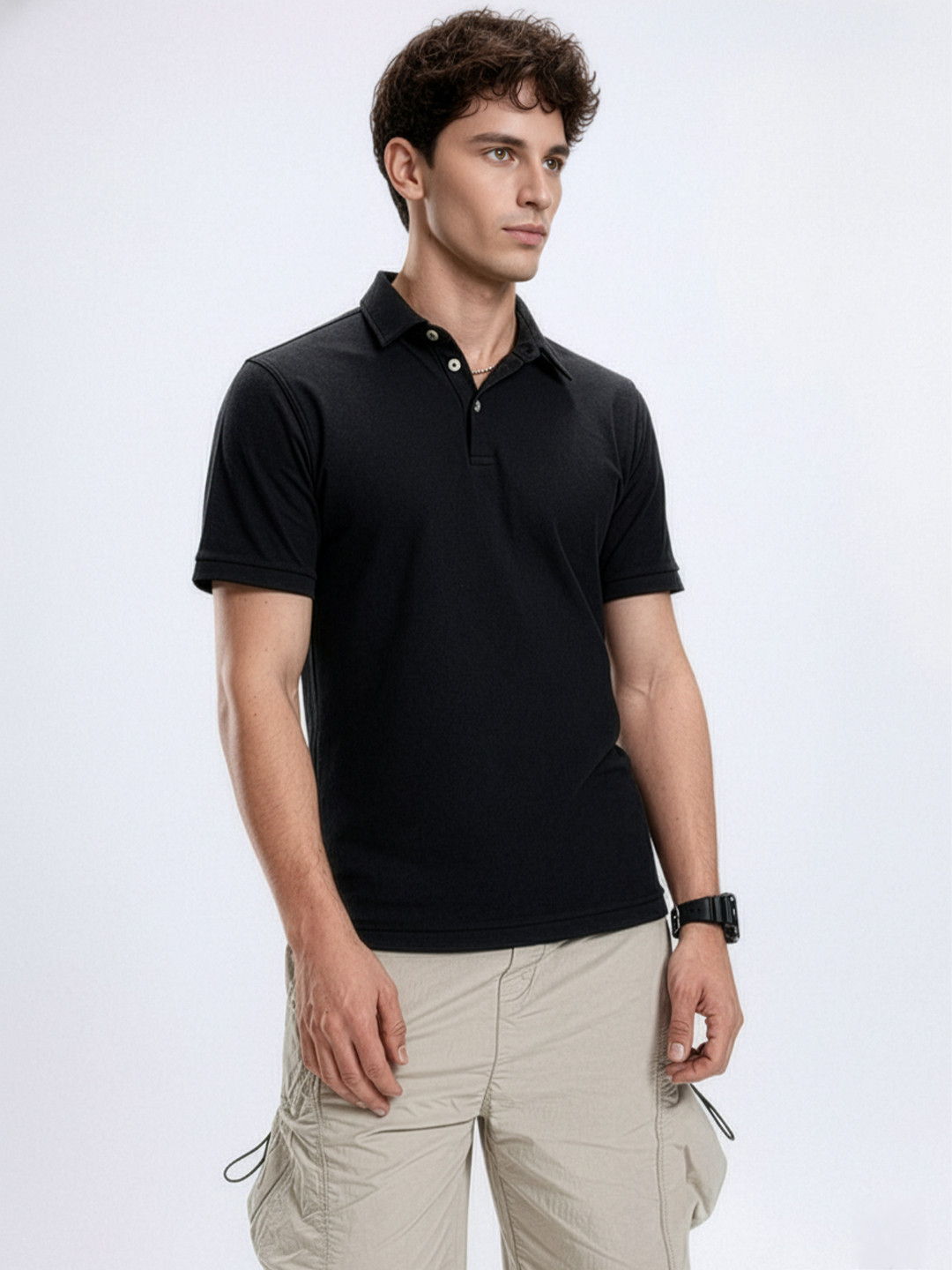 Kook N Keech Solid Pure Cotton Polo Collar T-shirt