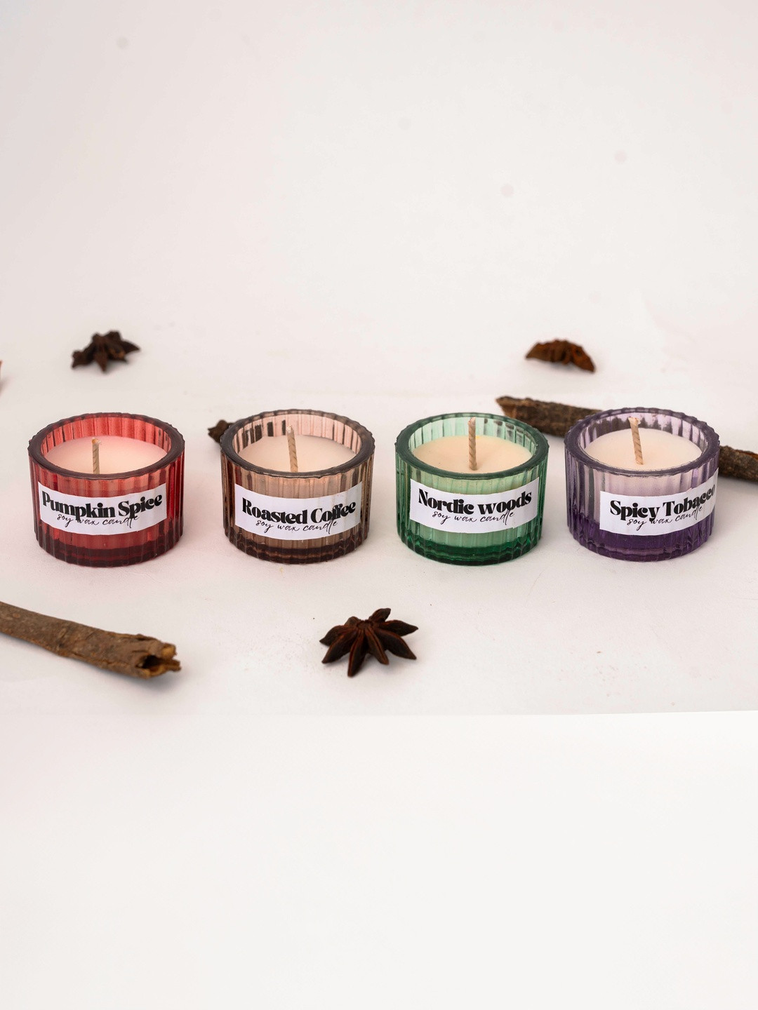 gabrunaari Set of 4 Scented Soy Wax Jar Candles