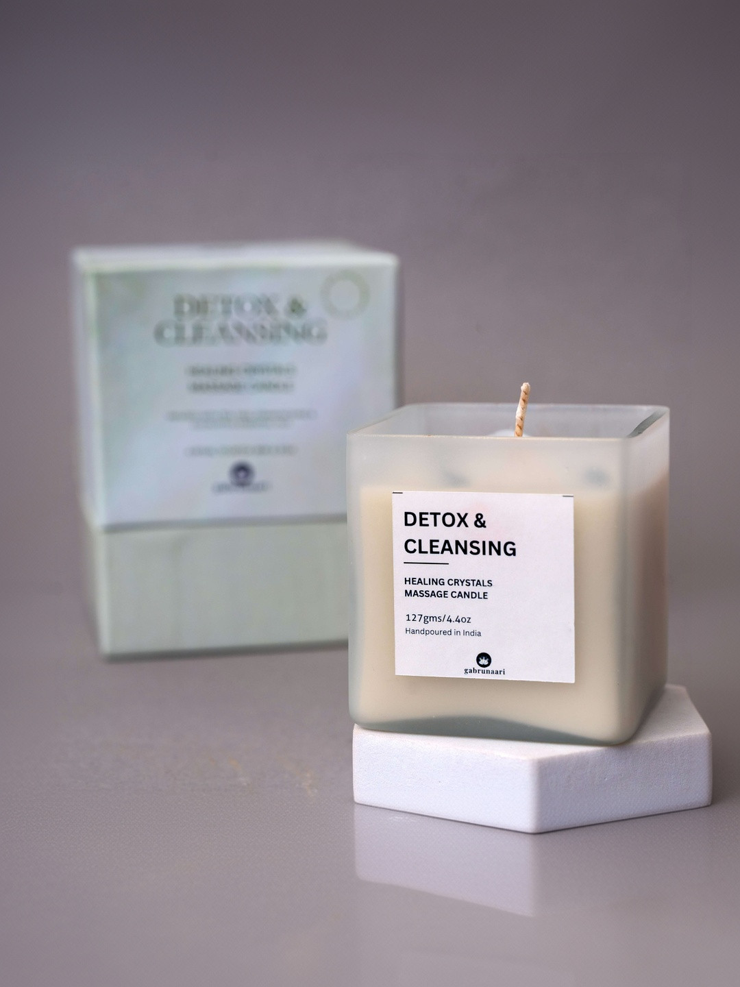 gabrunaari Tourmaline Touch Black Tourmaline Infused Massage Jar Candle