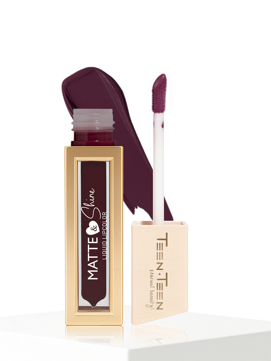 TEEN TEEN COSMETICS Matte & Shine Liquid Lip Color Lipstick - 4 ml - Plum 11