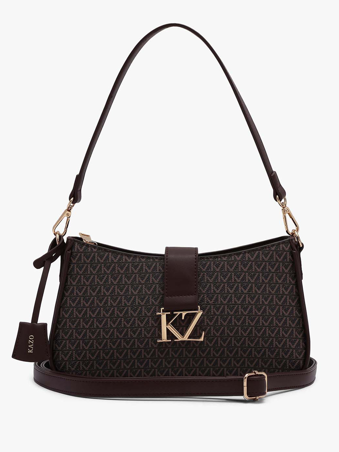 Kazo Marisse Brand Logo Detachable Strap Structured Shoulder Bag