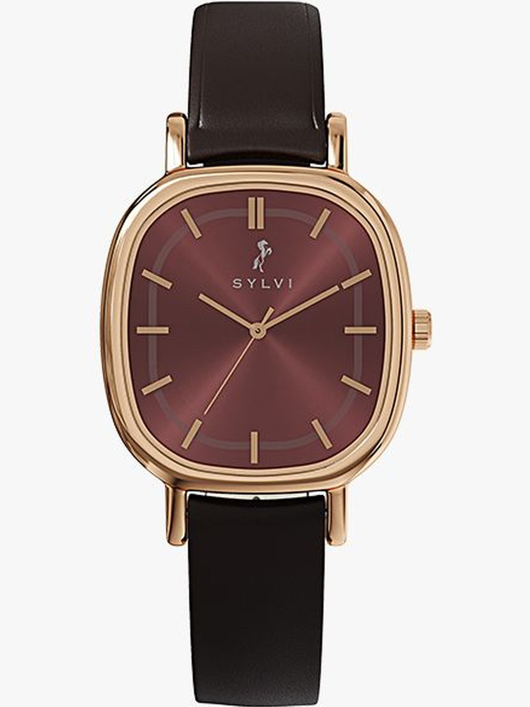 Sylvi Women Patterned Dial & Leather Straps Analogue Multi Function Watch EL-Coffee-Rose-Leather