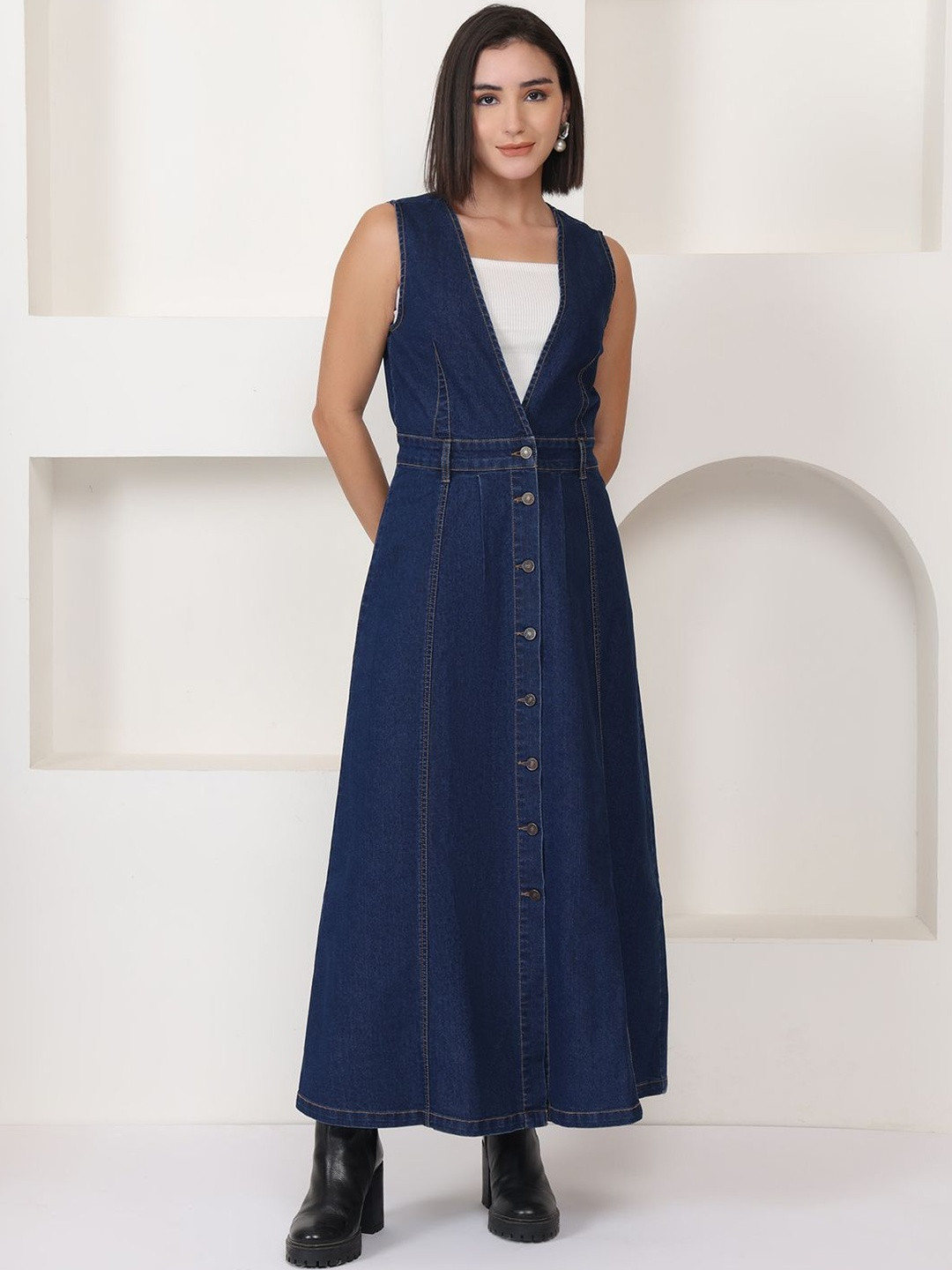 PUELLA Denim A-Line Maxi Dress