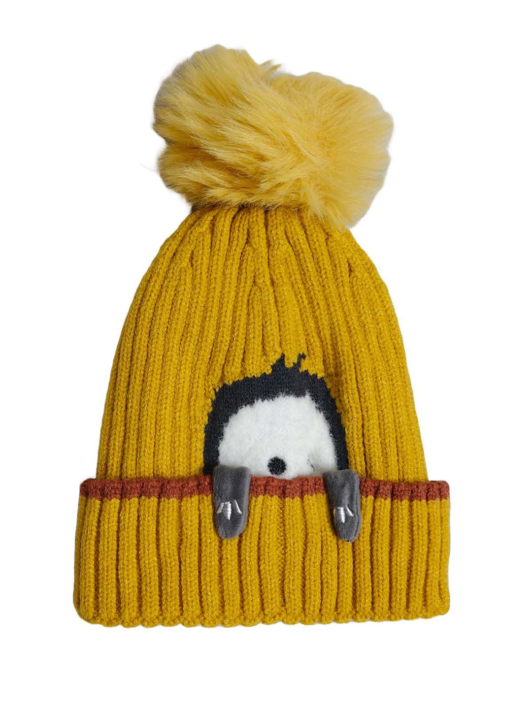 Cute Collection Unisex Kids Embroidered Woollen Beanie
