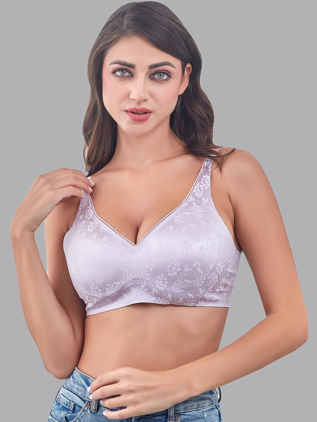 LIBRA Floral Bra Full Coverage Lightly Padded
