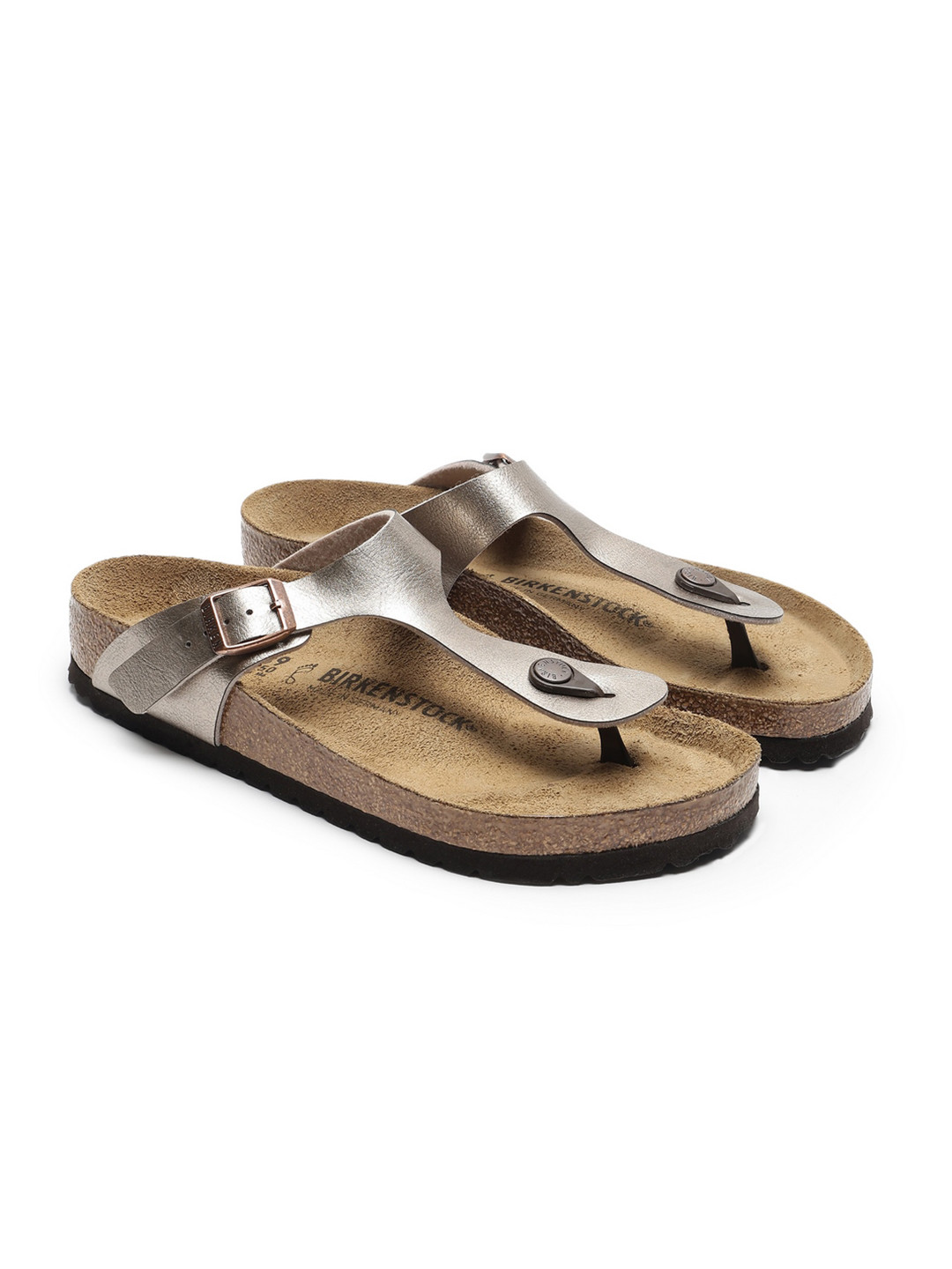 Birkenstock Gizeh Graceful Taupe Regular Width Birko-Flor Thong Sandals
