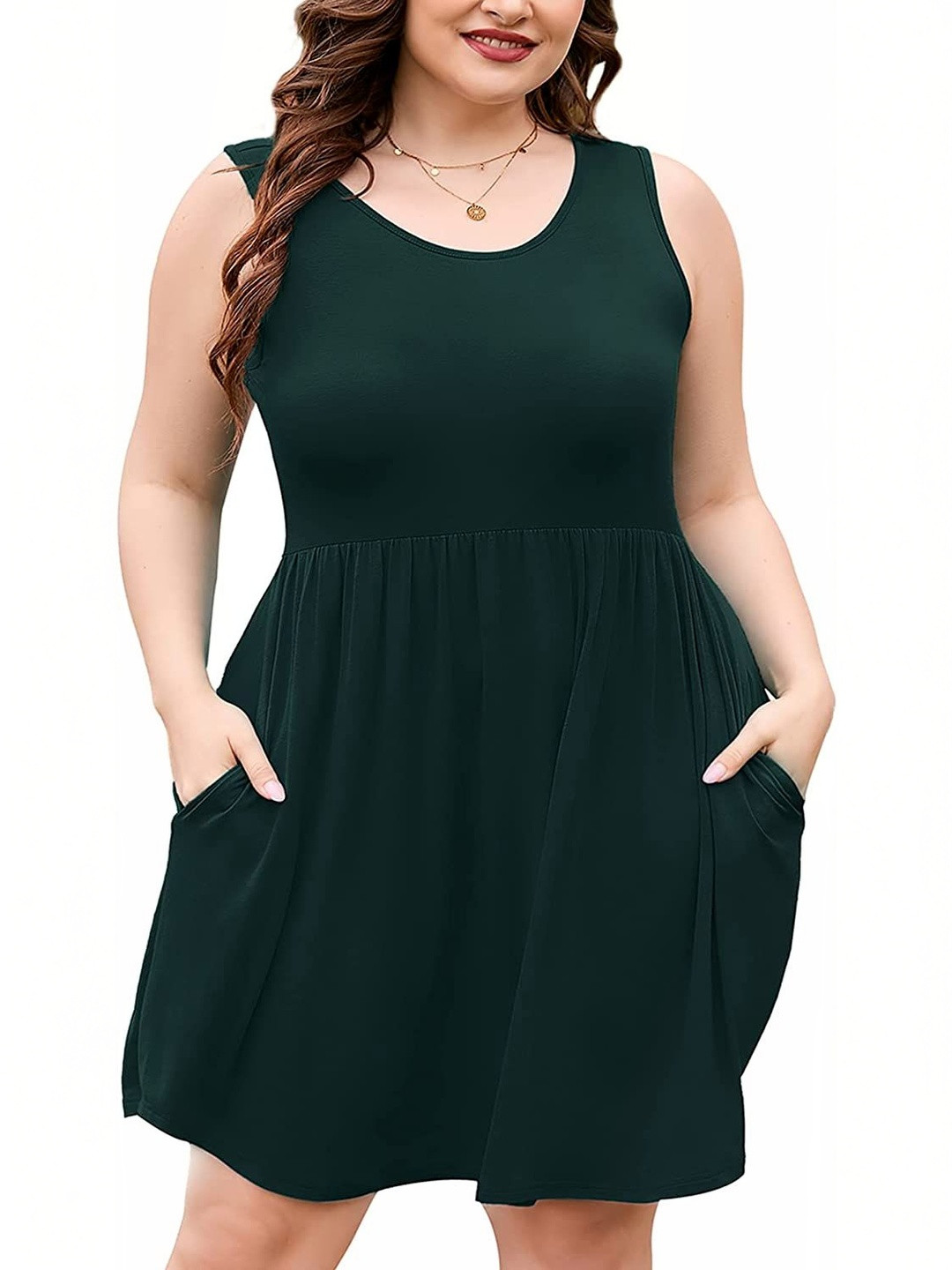 TASHVIKA'S PU Coated A-Line Dress