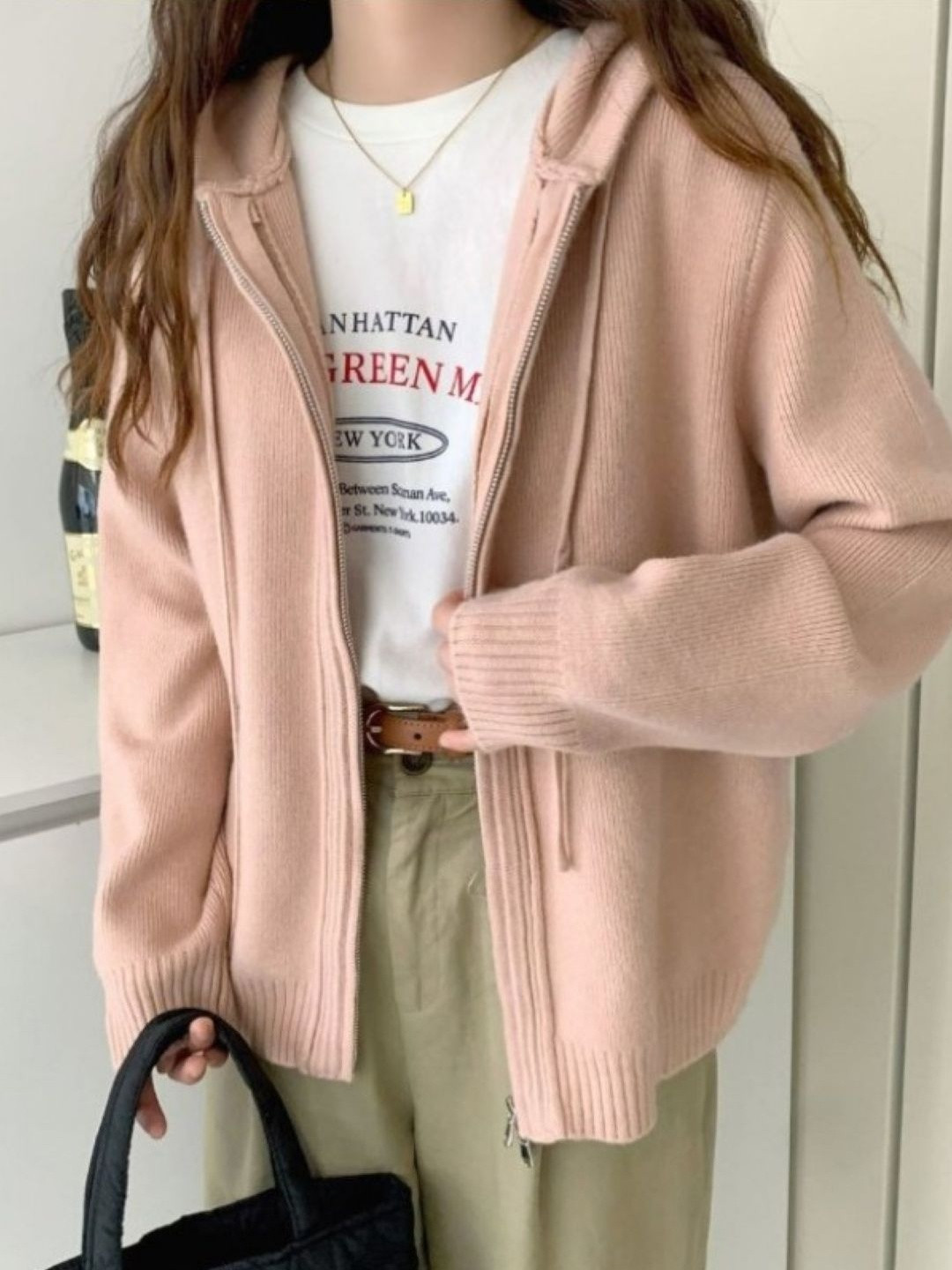 KPOP Women Acrylic Lightweight Open Front Jacket