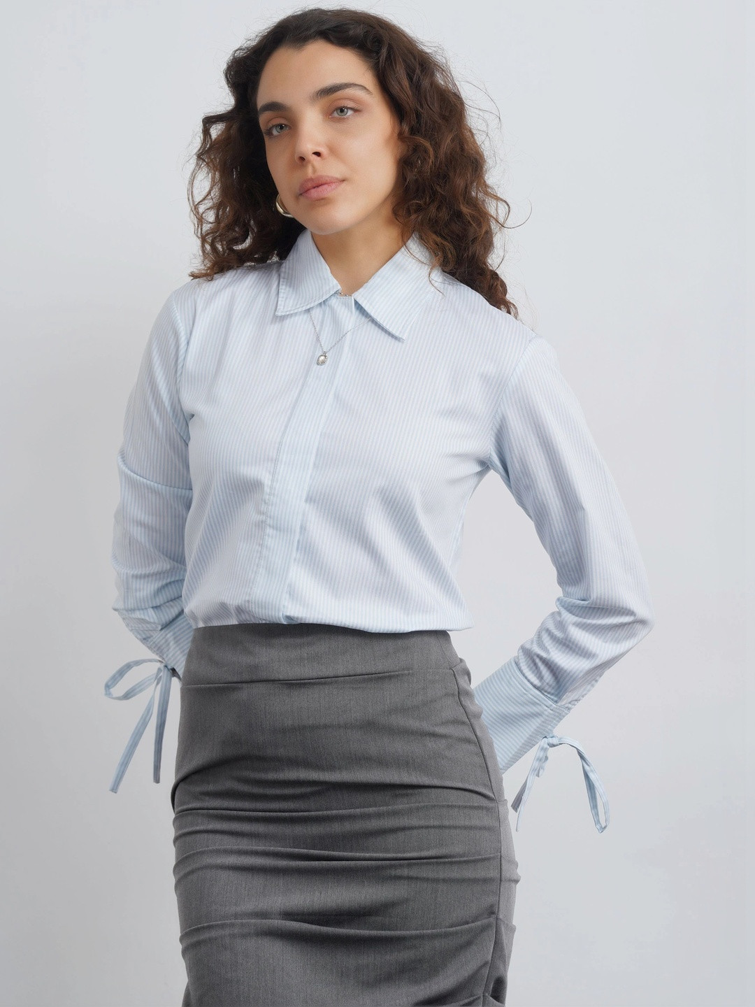 COVE AND LANE Women Relaxed Pinstripes Striped Formal Shirt