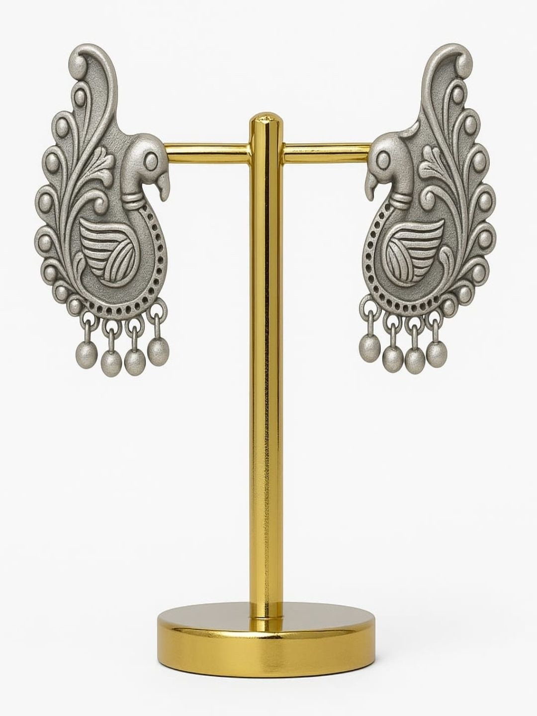 HENA DESIGNS LLP Peacock Shaped Drop Earrings