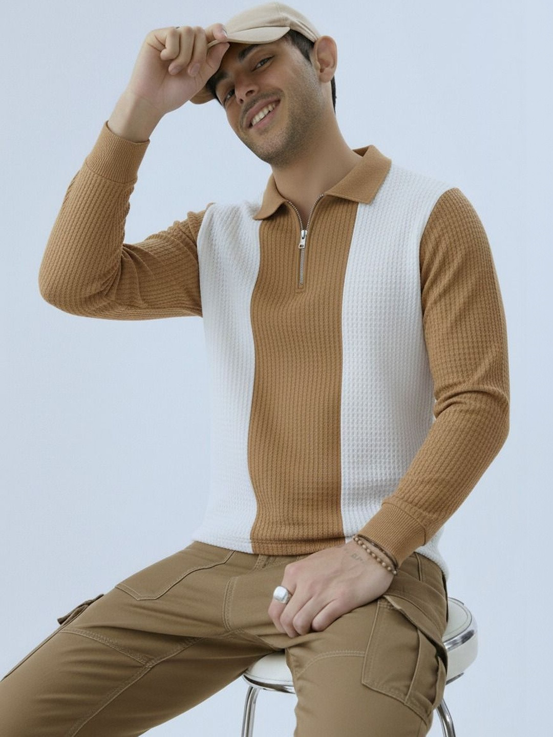Try This Men Colourblocked Polo Collar 1 T-shirt