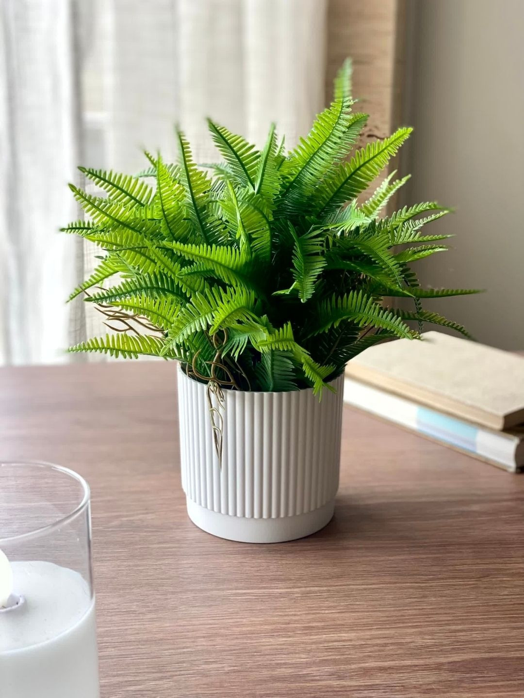 Mason Home Green 1 Pieces Artificial Lush Fern Plant With Pot