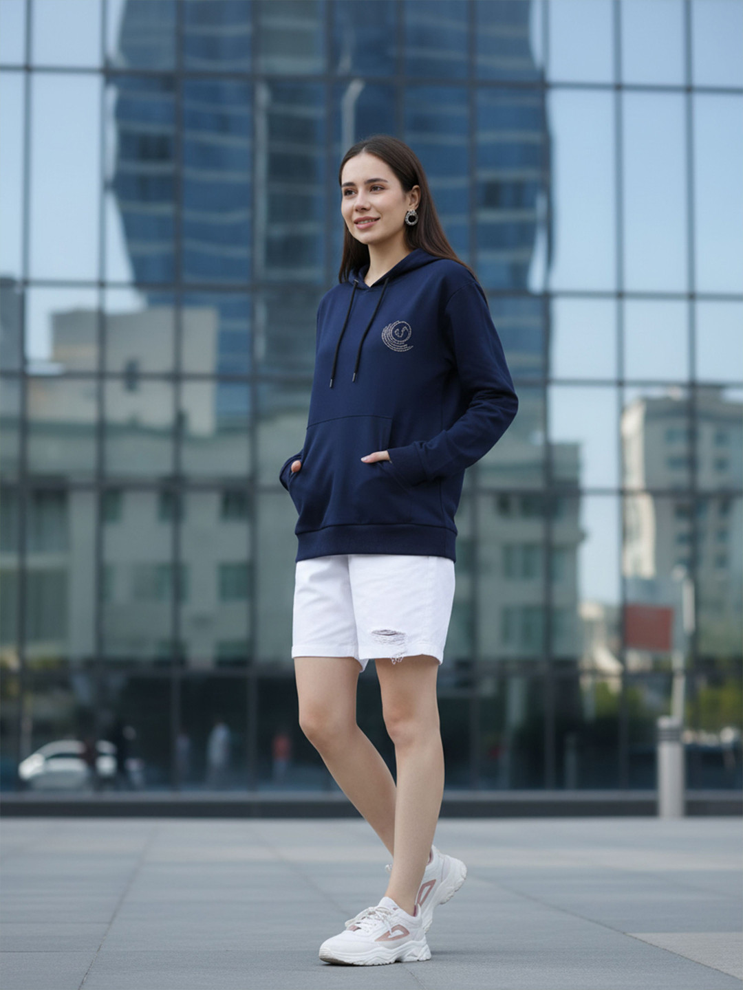 9shines Label Women Warm, Relaxed & Trendy Fit Cozy Loop-Knit Hoodie