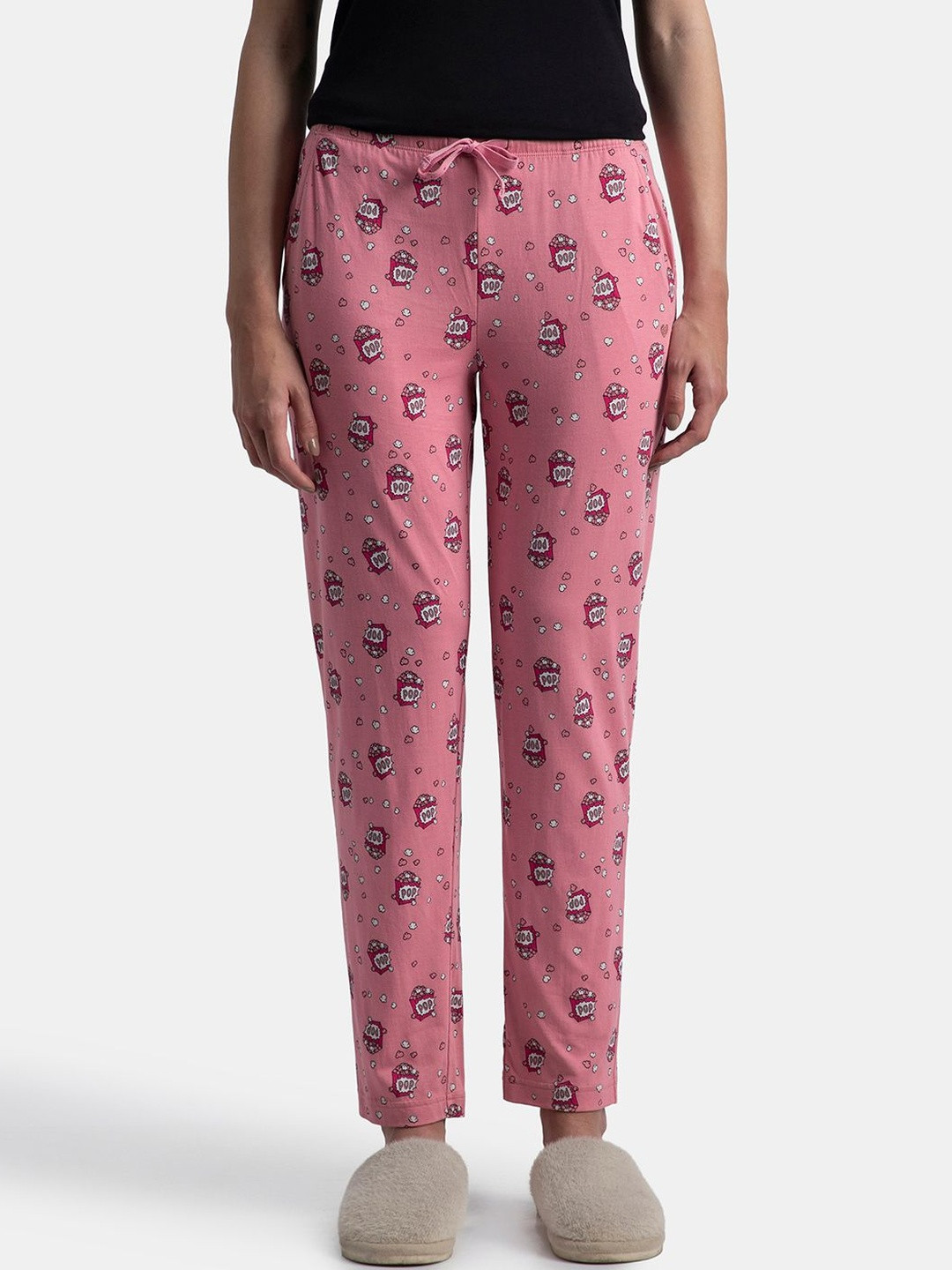 Jockey Micro Modal Cotton Relaxed Fit Printed Pyjama with Side Pockets - RX09