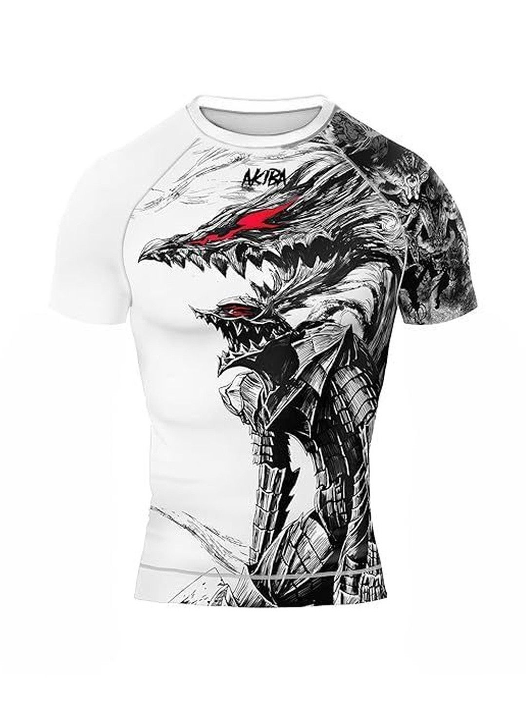 AKIBA Men Printed Moisture Wicking Compression T-shirt