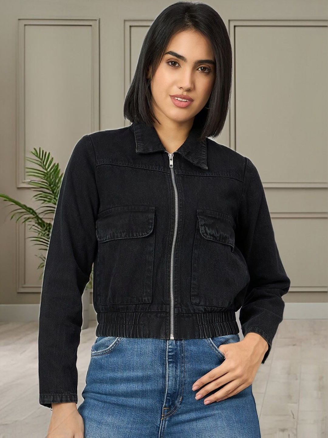all about you Women Crop Bomber Jacket