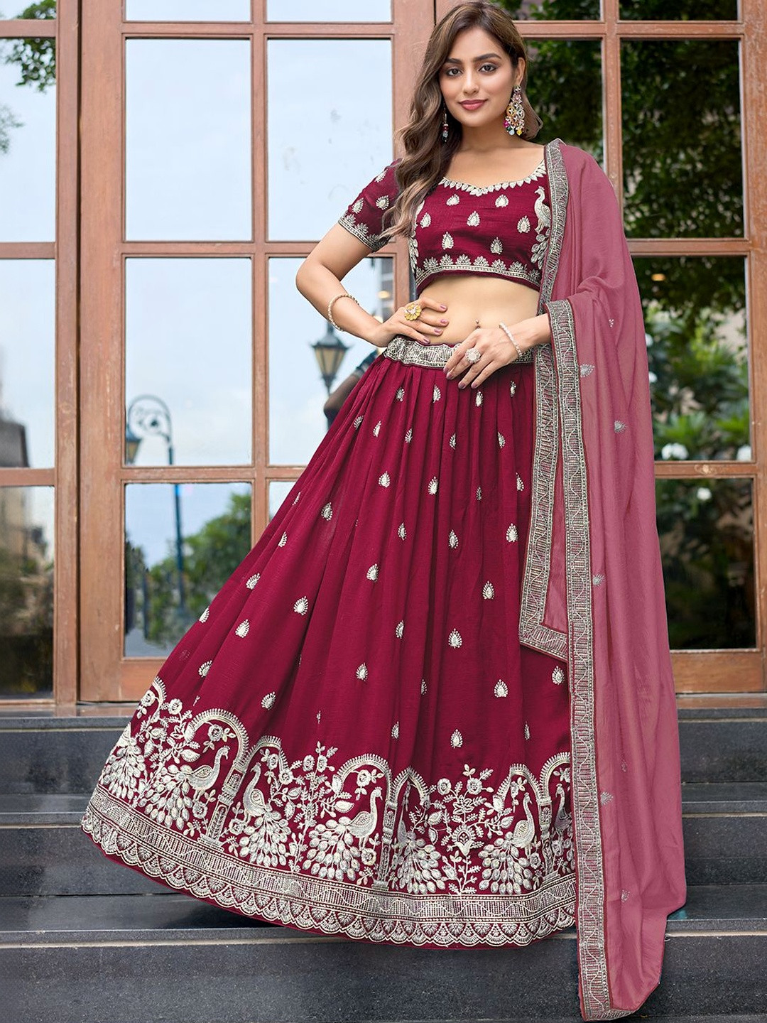 Jogmaya Fashion Embroidered Semi-Stitched Lehenga & Blouse With Dupatta