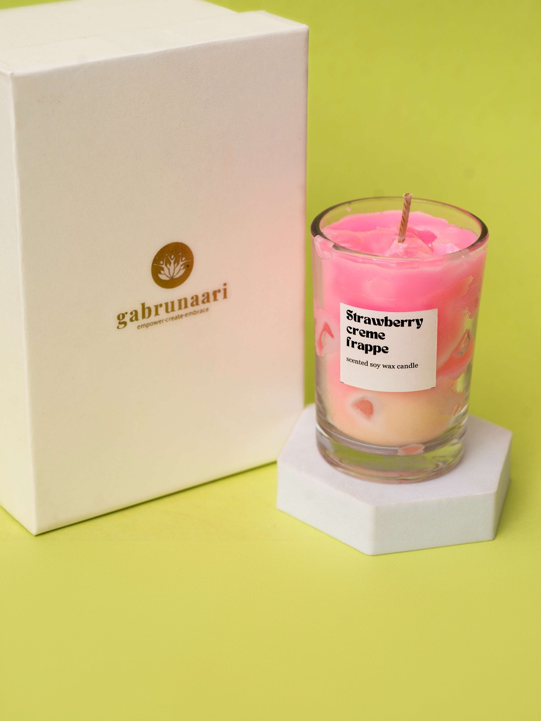 gabrunaari Pink & Pink Jar Candle