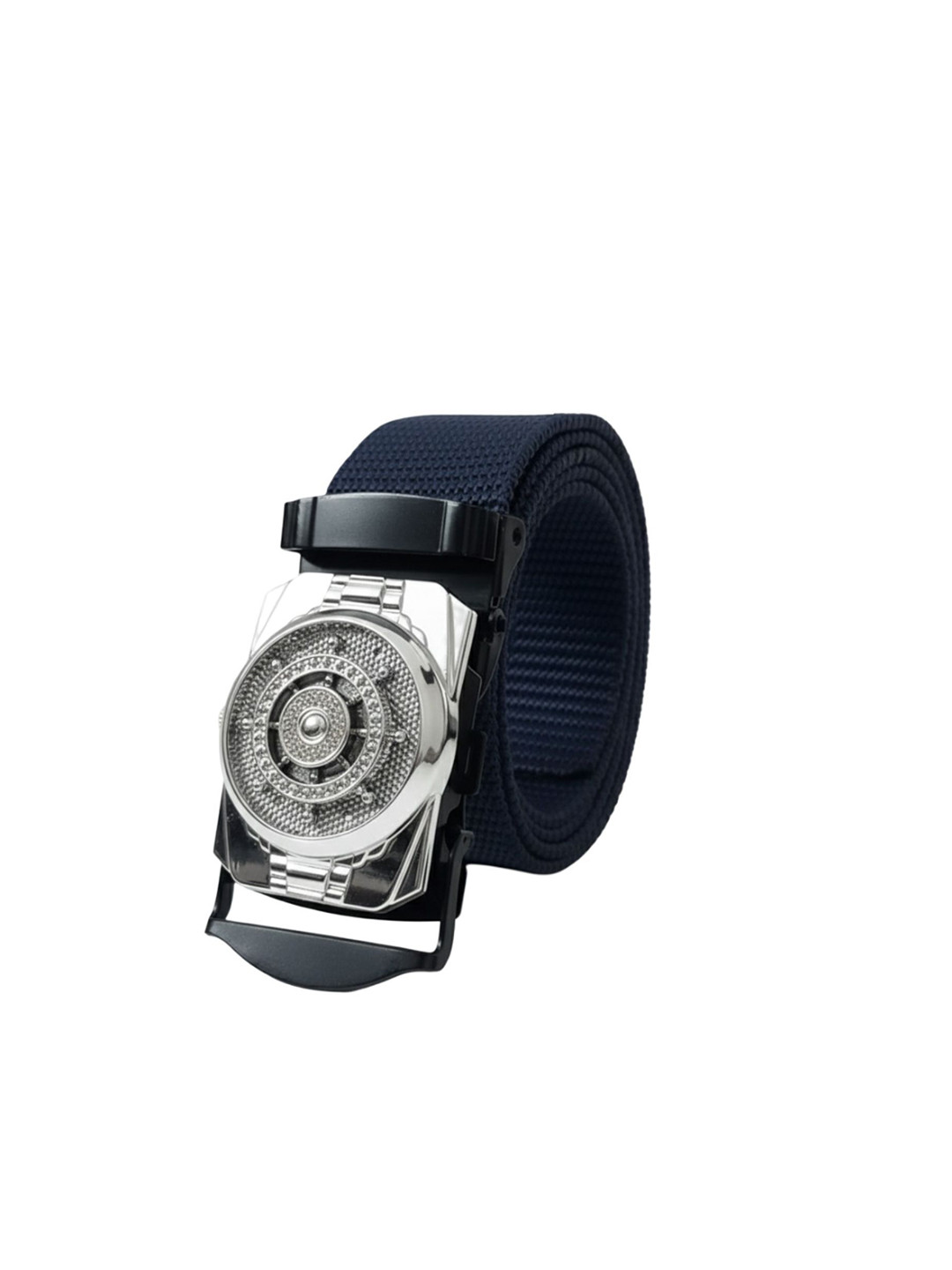 Niddleman Men Woven Design Spinning Buckle Belt