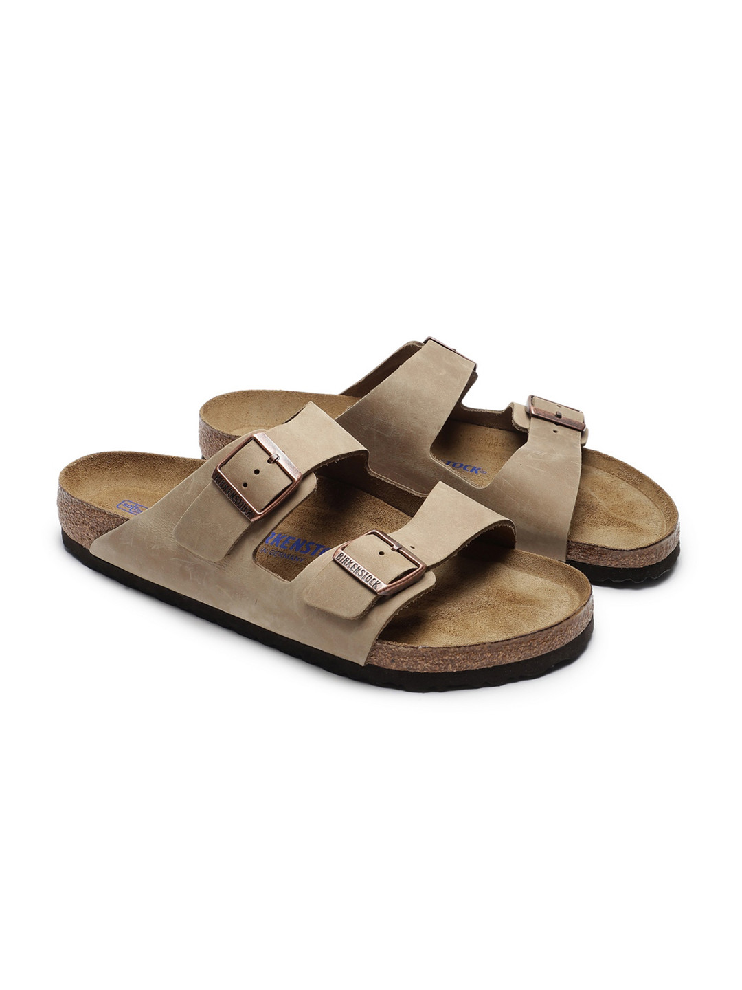 Birkenstock Arizona Soft Footbed Tobacco Brown Regular Width Oiled Leather Two-Strap Sandal